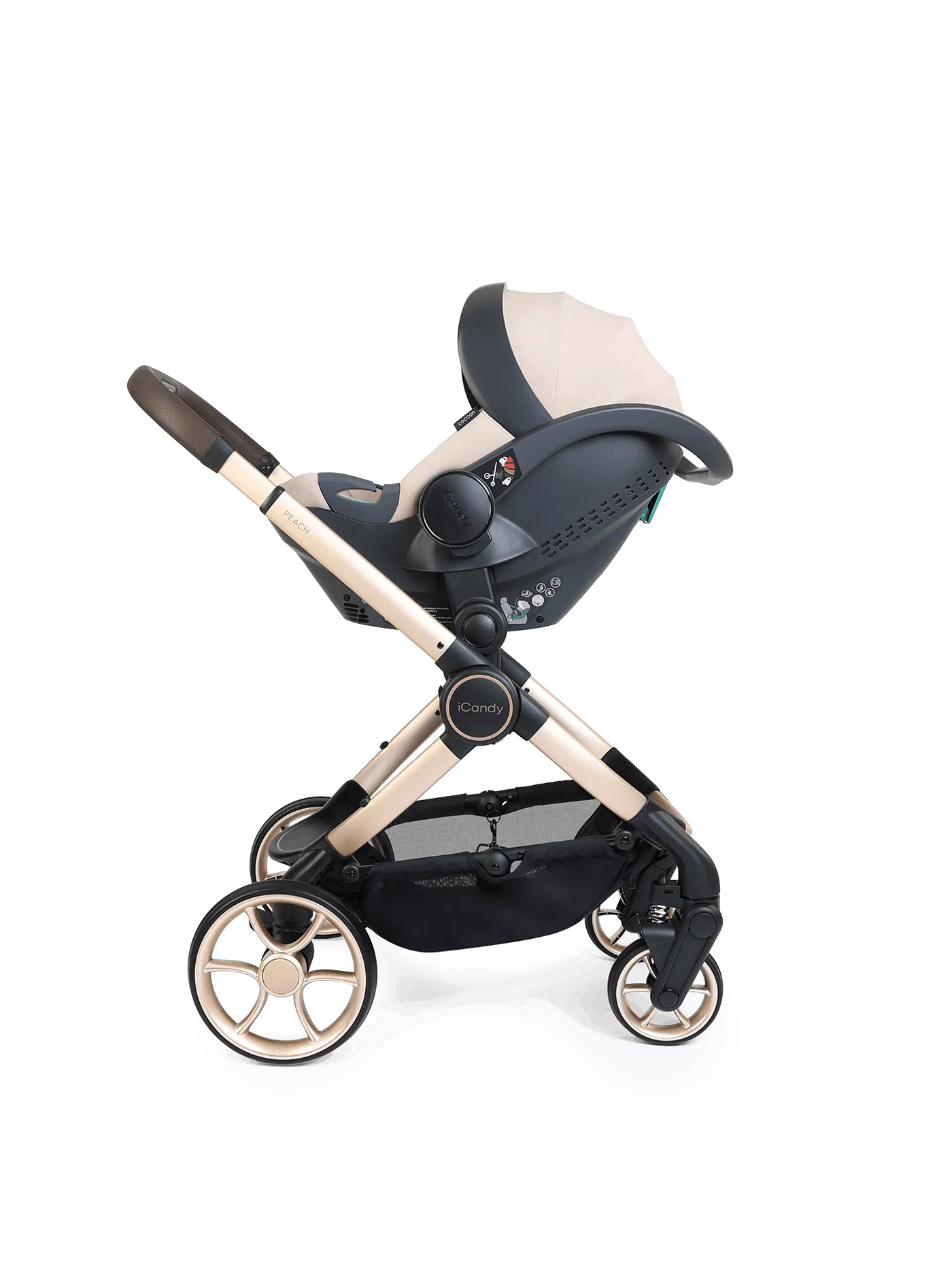 iCandy Peach 8 Biscotti Pushchair and Carrycot - 360 Car Seat Pushchair Bundle