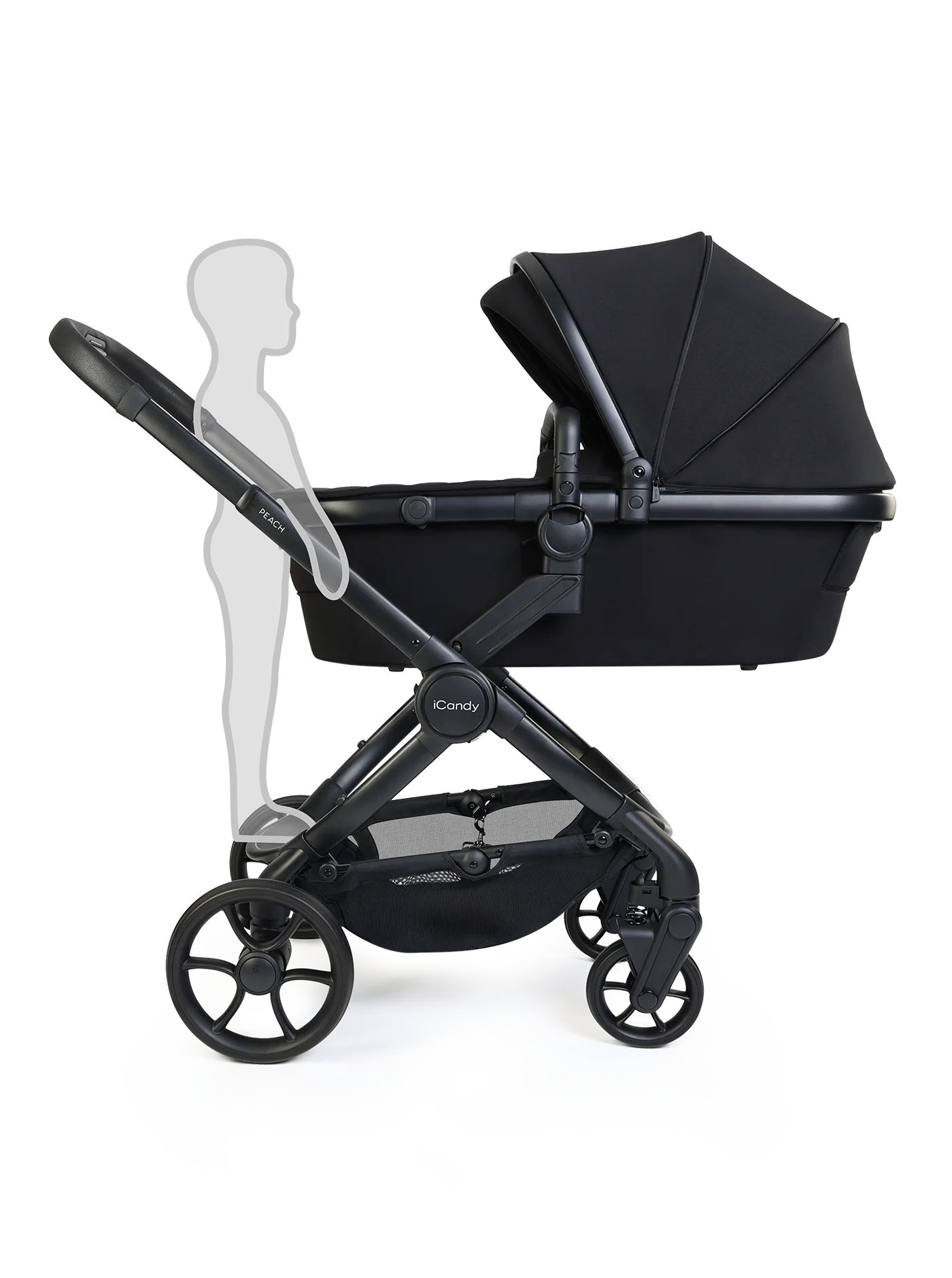 iCandy Peach 8 Black Pushchair and Carrycot - 360 Car Seat Pushchair Bundle