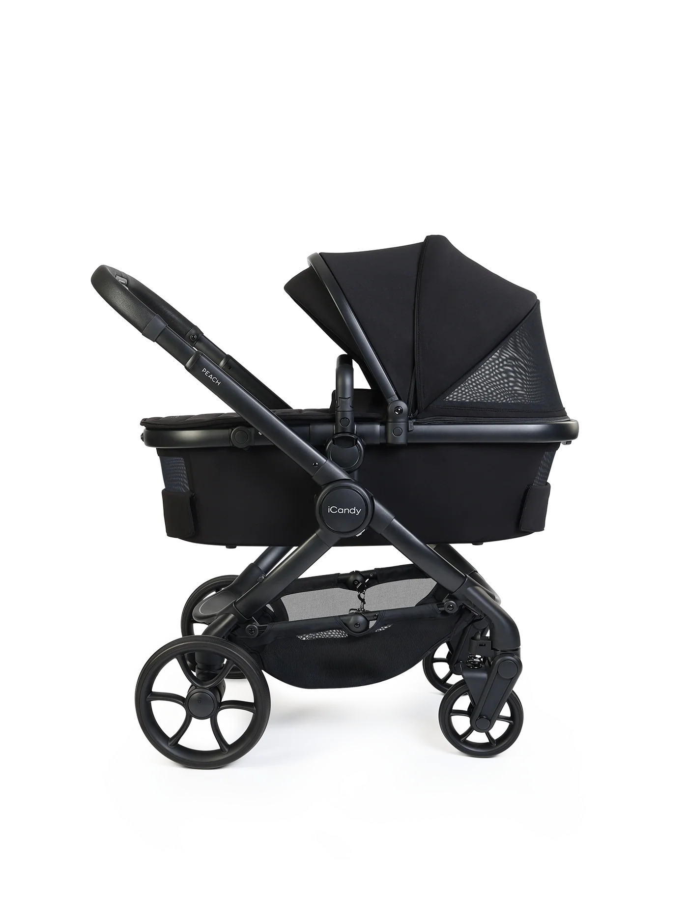 iCandy Peach 8 Black Pushchair and Carrycot - 360 Car Seat Pushchair Bundle