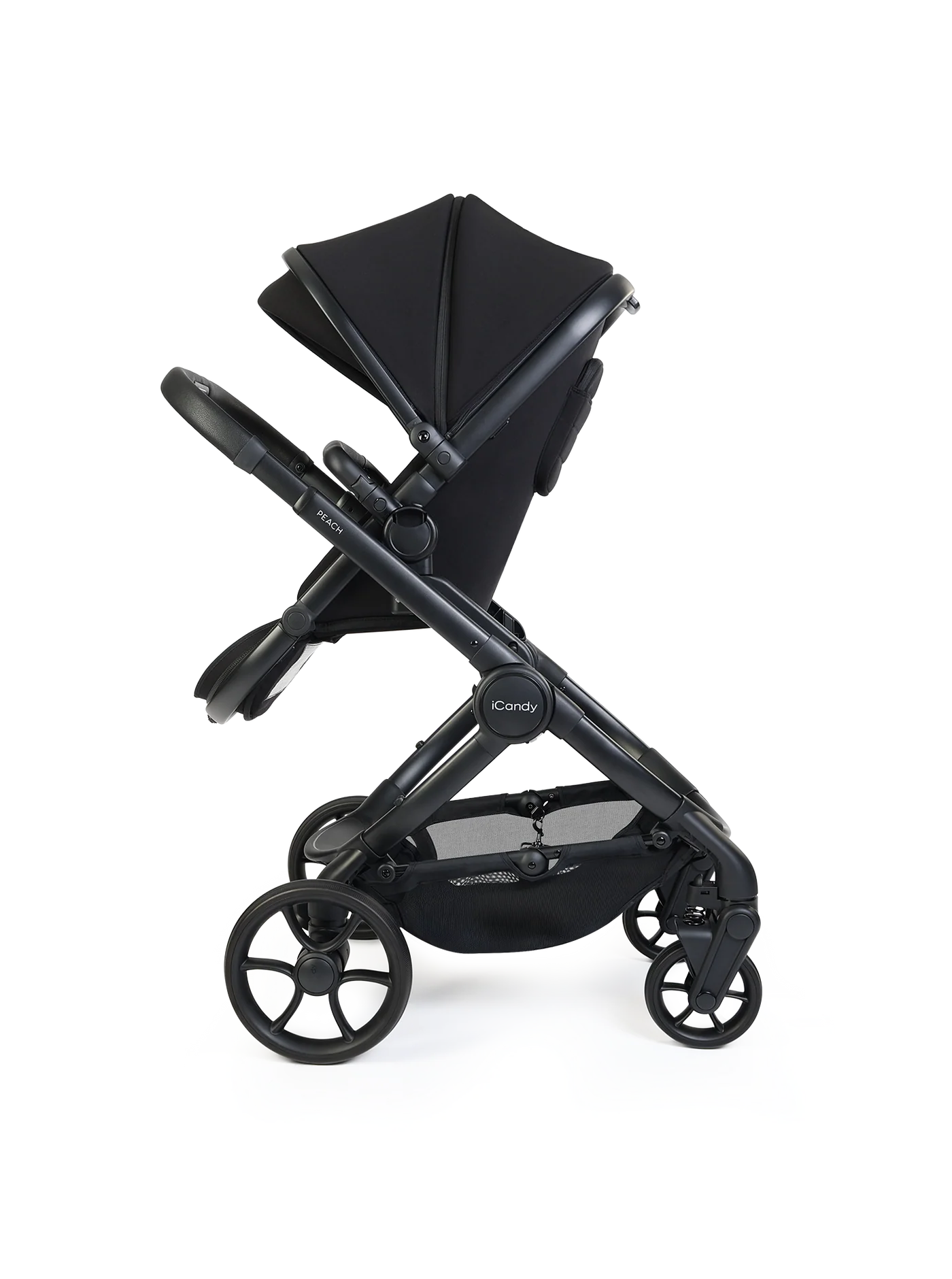 iCandy Peach 8 Black Pushchair and Carrycot - 360 Car Seat Pushchair Bundle