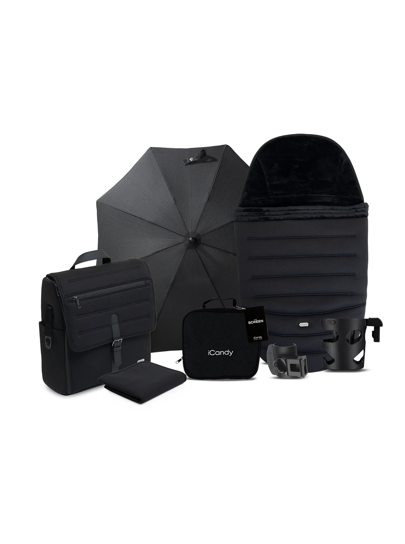 iCandy Peach 8 Black Pushchair and Carrycot - 360 Car Seat Pushchair Bundle