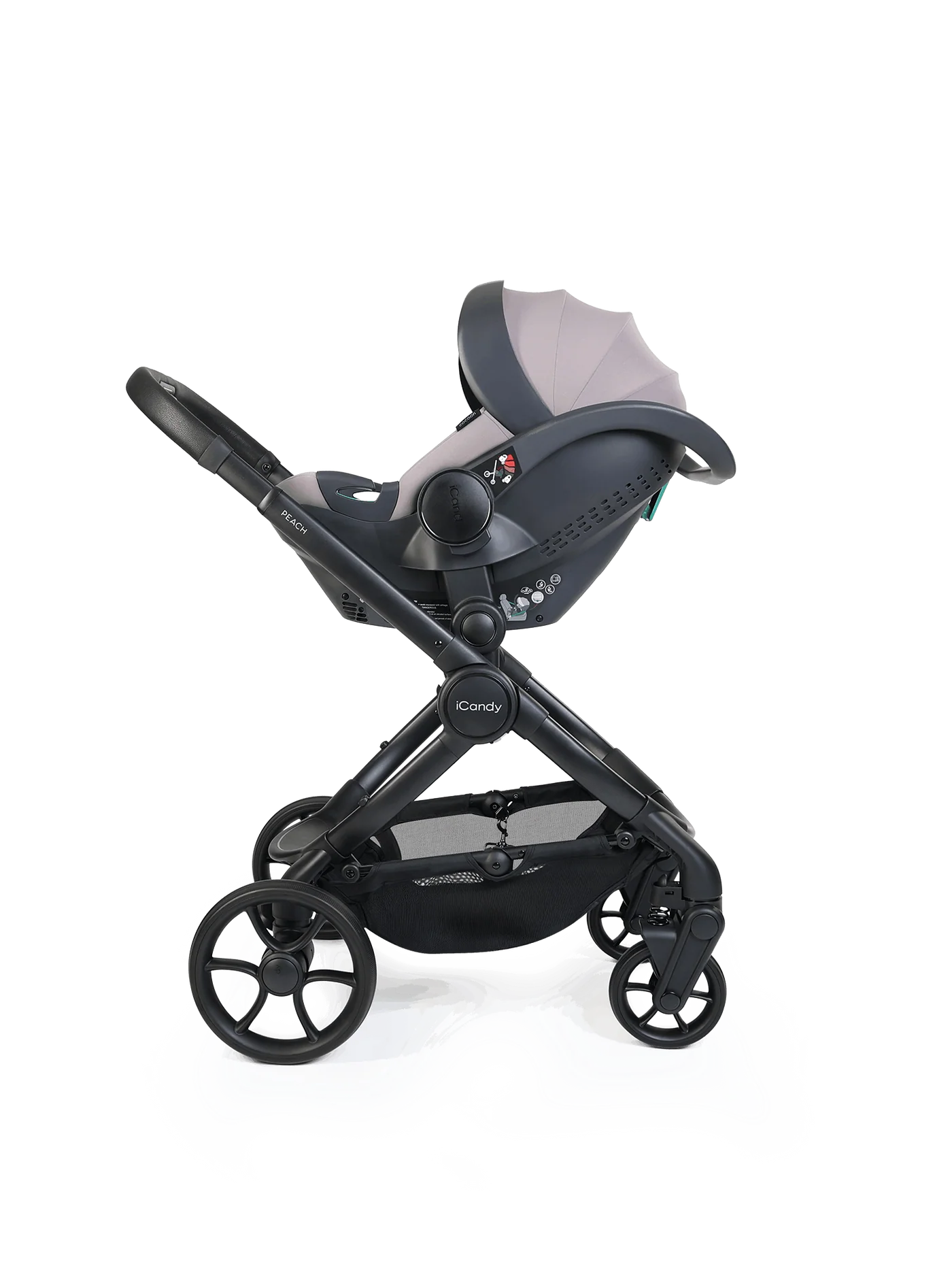 iCandy Peach 8 Porcini Pushchair and Carrycot - 360 Car Seat Pushchair Bundle