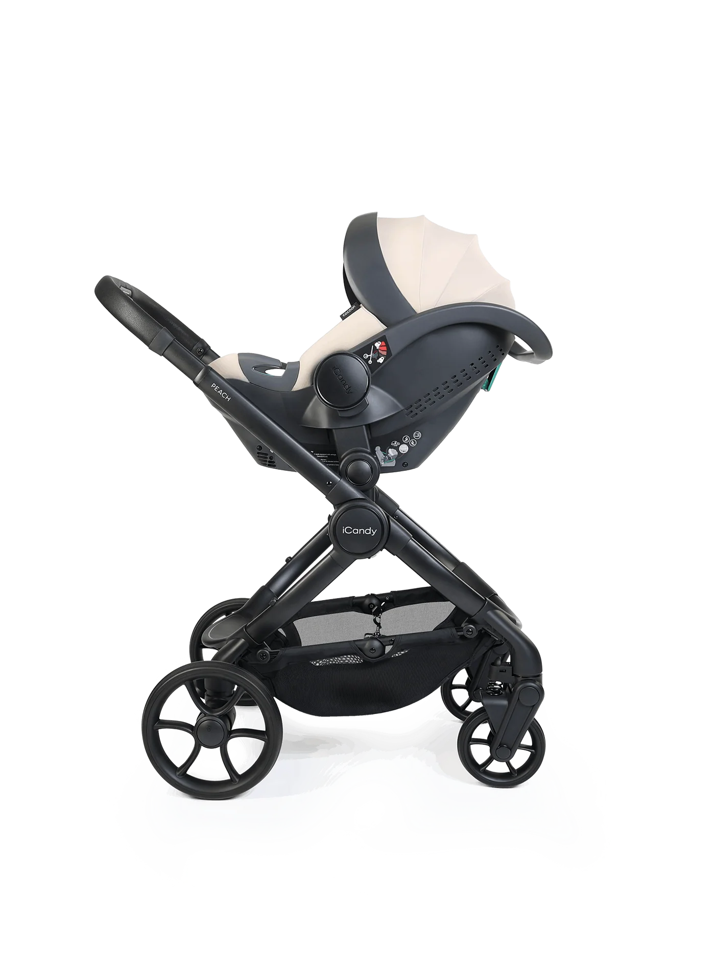 iCandy Peach 8 Complete Bundle with Cybex Cloud T i-Size Rotating Baby Car Seat - Taupe