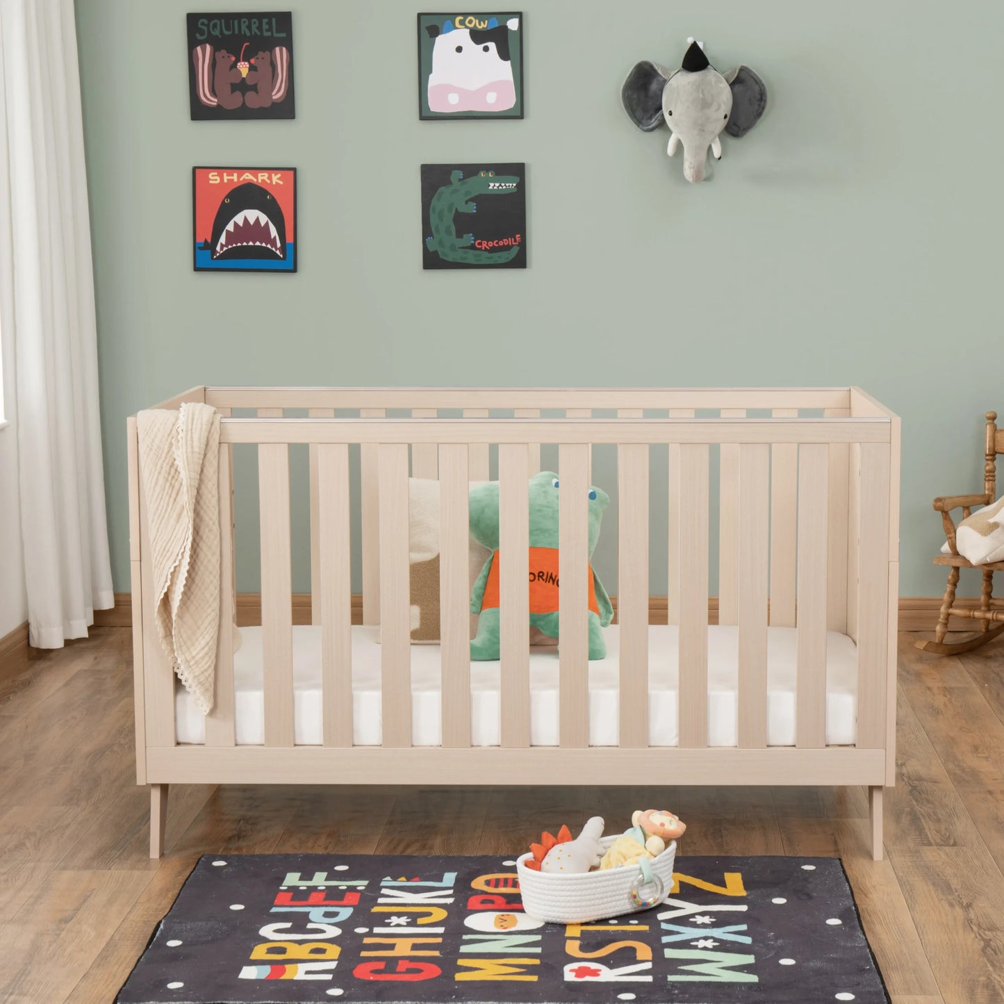 Babymore Dante Cot Bed – Natural *Pre order January delivery