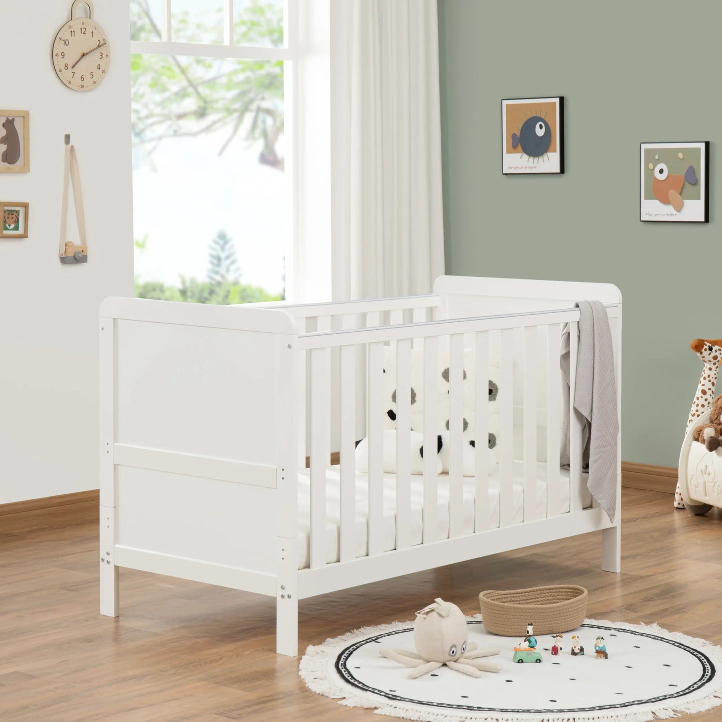 Babymore Caro Urban Cot Bed White