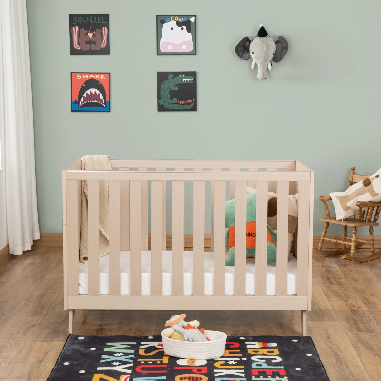 Babymore Dante Mini Cot Bed Natural