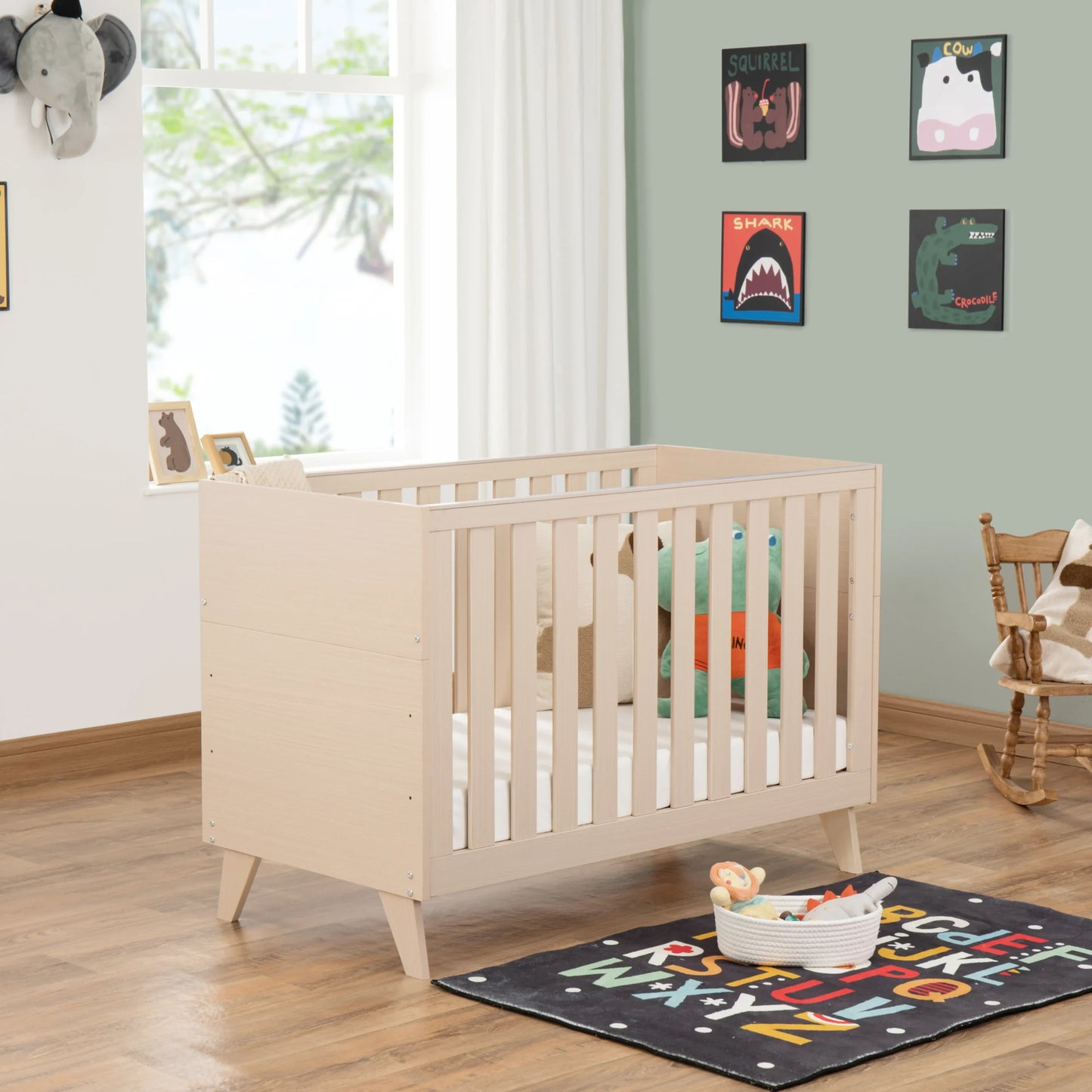 Babymore Dante Mini Cot Bed Natural