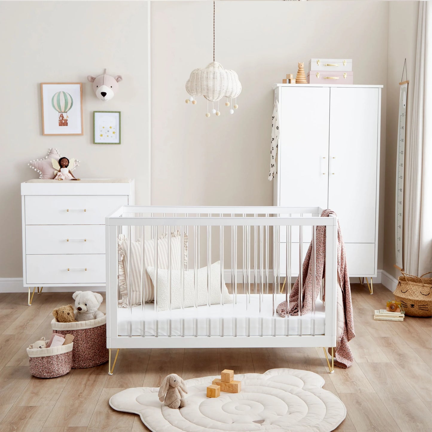 Babymore Kimi Acrylic 3 Piece Nursery Room Set