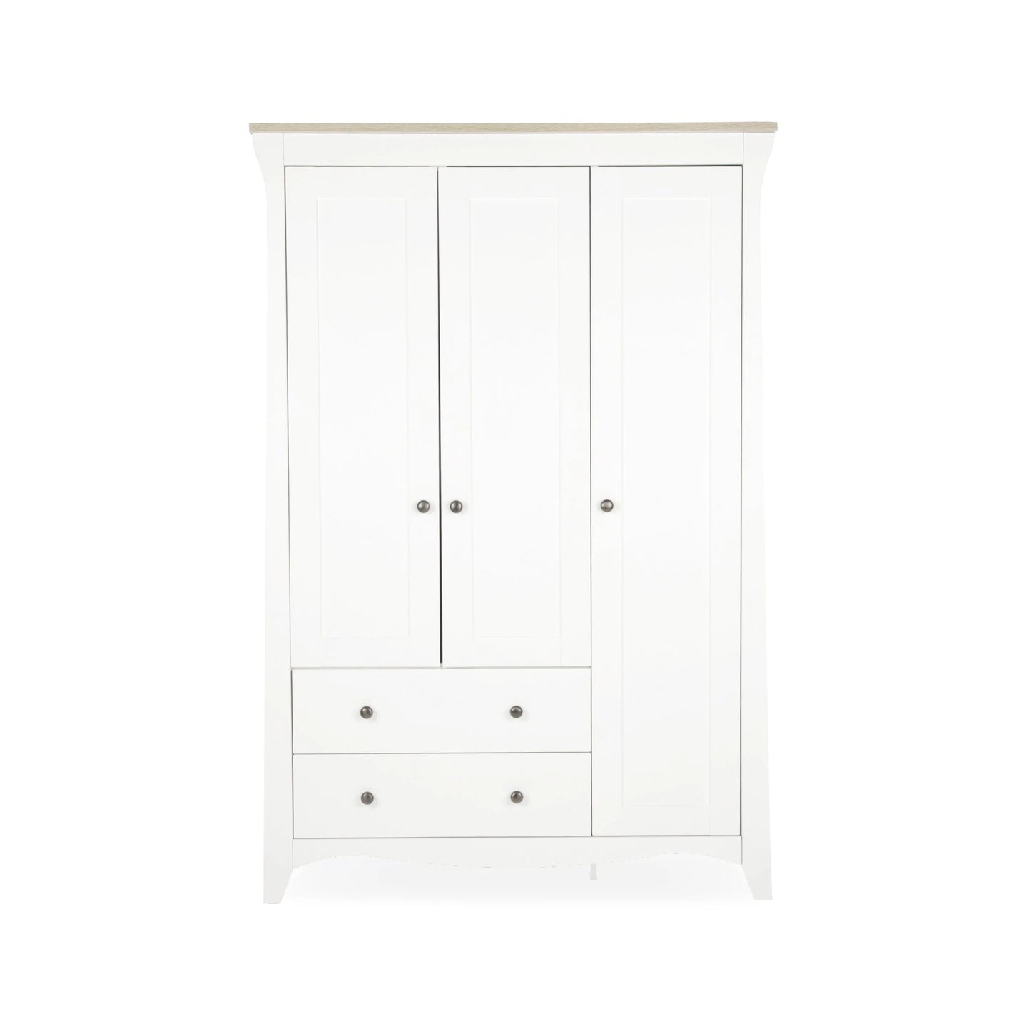 CuddleCo Clara Triple Wardrobe, White & Ash