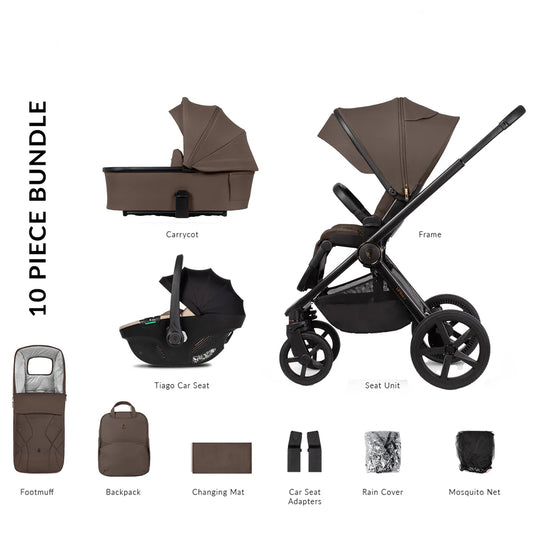 Venicci Upline 2 Travel System With Tiago 360 Car Seat Brownie *Instore Only