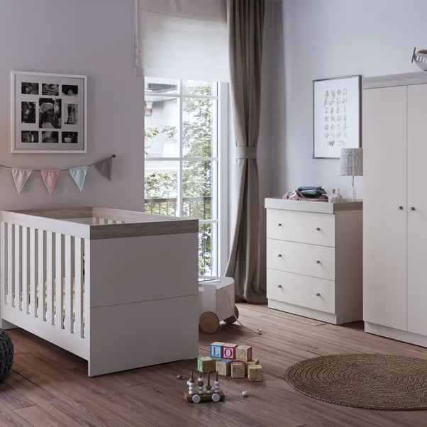 Little Acorns Burlington 3 Piece Nursery Room Set – Cashmere/Grey Ash