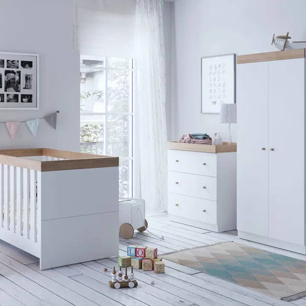 Little Acorns Burlington 3 Piece Nursery Room Set – White Store collection only or local delivery