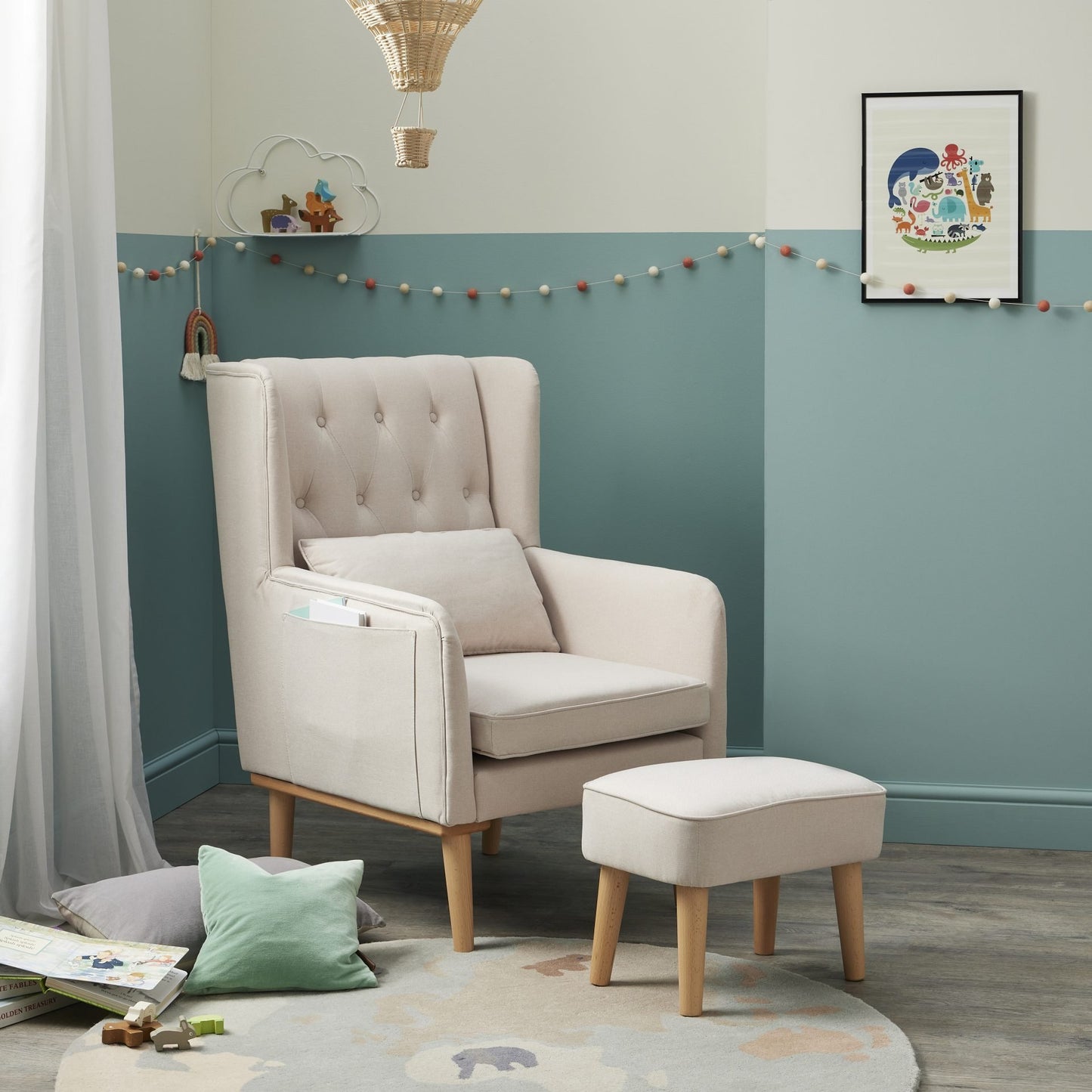 Babymore Lux Nursing Chair with Footstool – Cream SALE