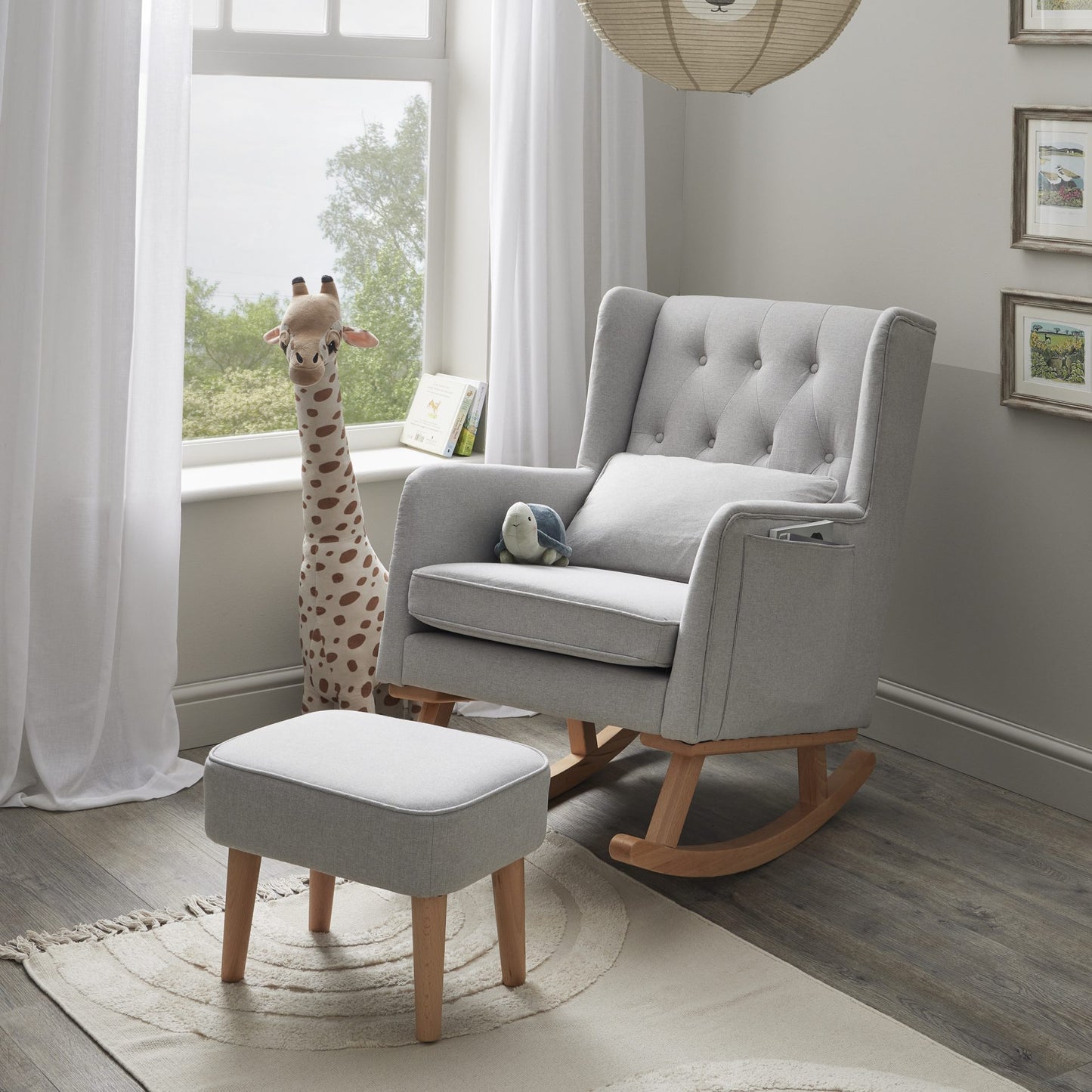 Babymore Lux Nursing Chair with Footstool – Grey SALE