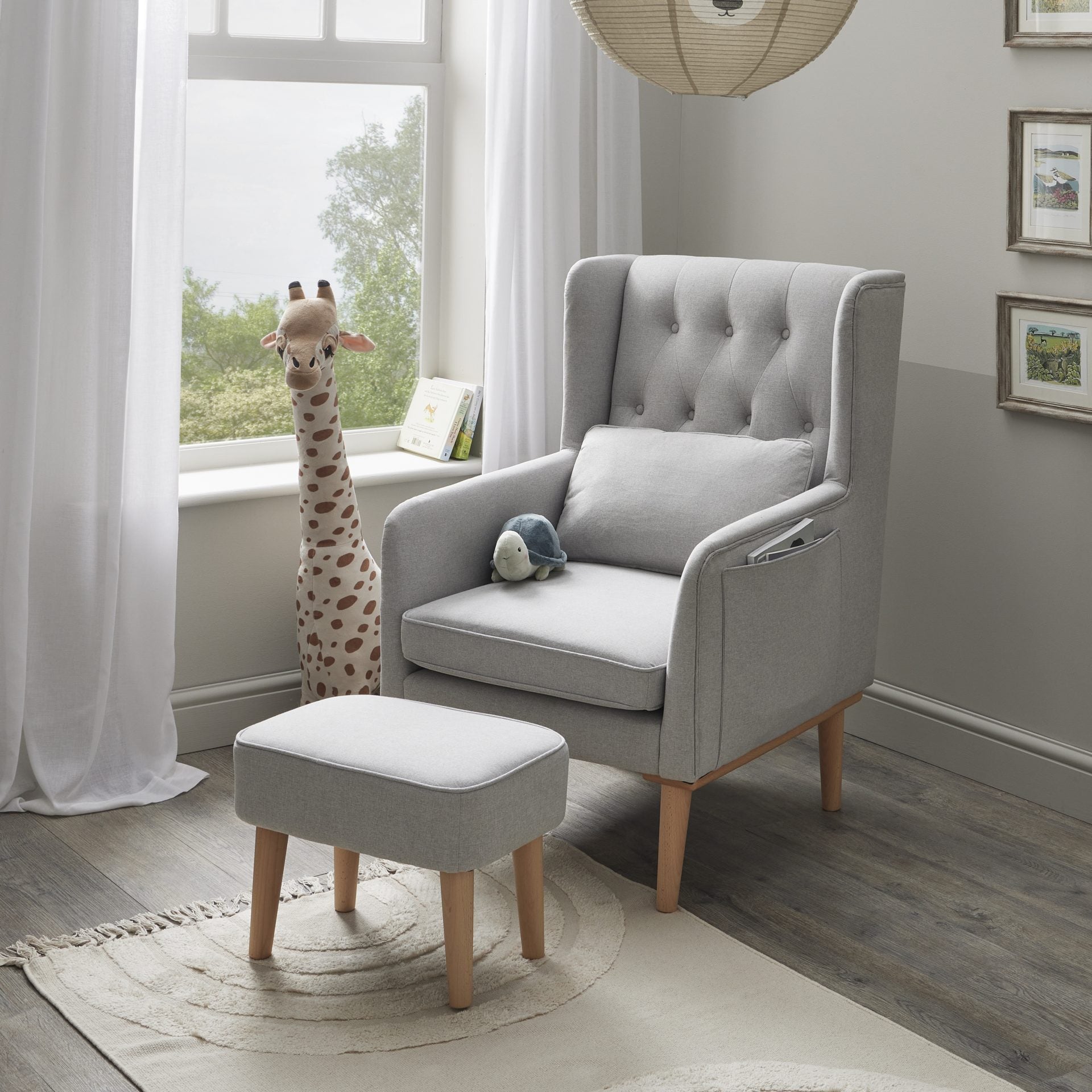 Nursing chair outlet with ottoman