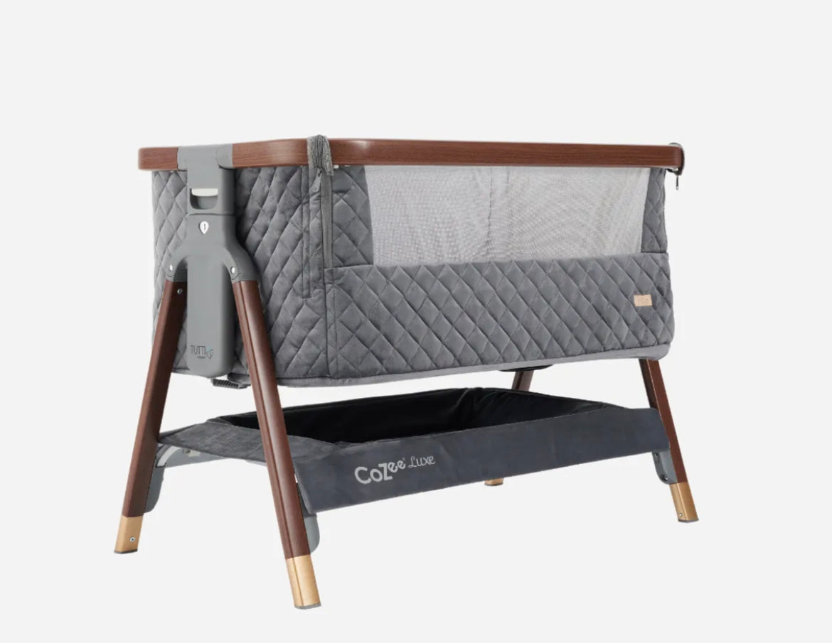 Tutti Bambini CoZee Luxe Bedside Crib - Slate Grey