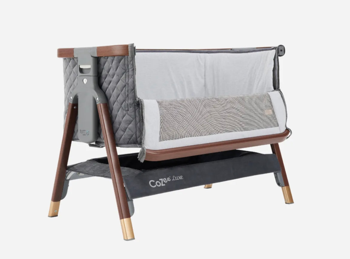 Tutti Bambini CoZee Luxe Bedside Crib - Slate Grey