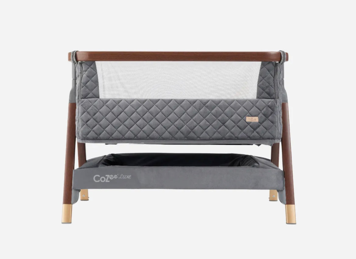 Tutti Bambini CoZee Luxe Bedside Crib - Slate Grey