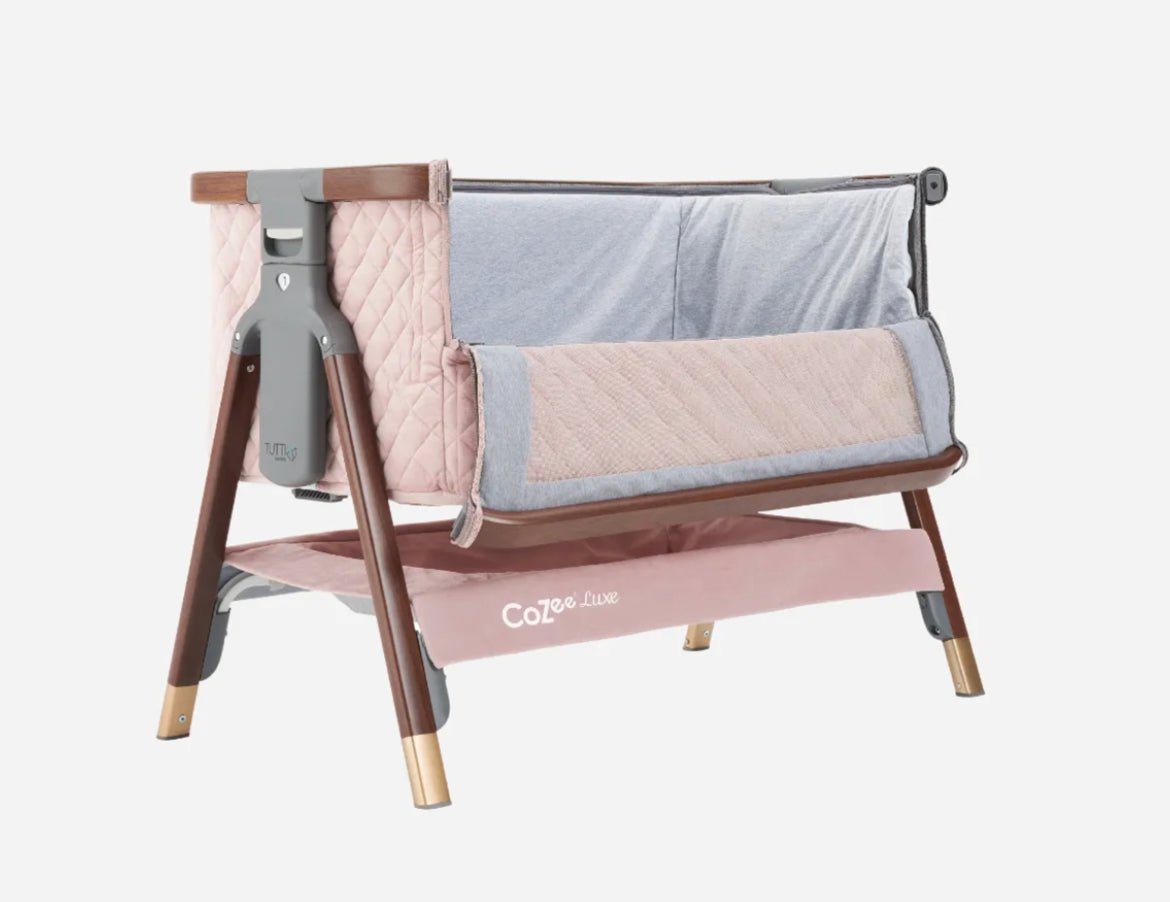 Tutti Bambini CoZee Luxe Bedside Crib - Blush Pink