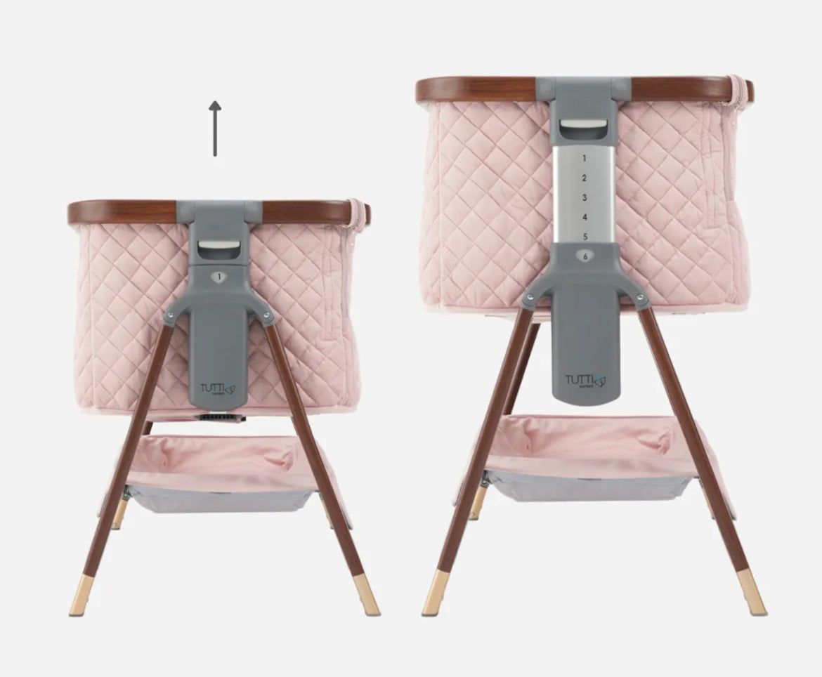 Tutti Bambini CoZee Luxe Bedside Crib - Blush Pink