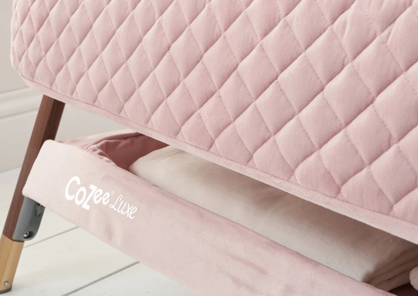 Tutti Bambini CoZee Luxe Bedside Crib - Blush Pink