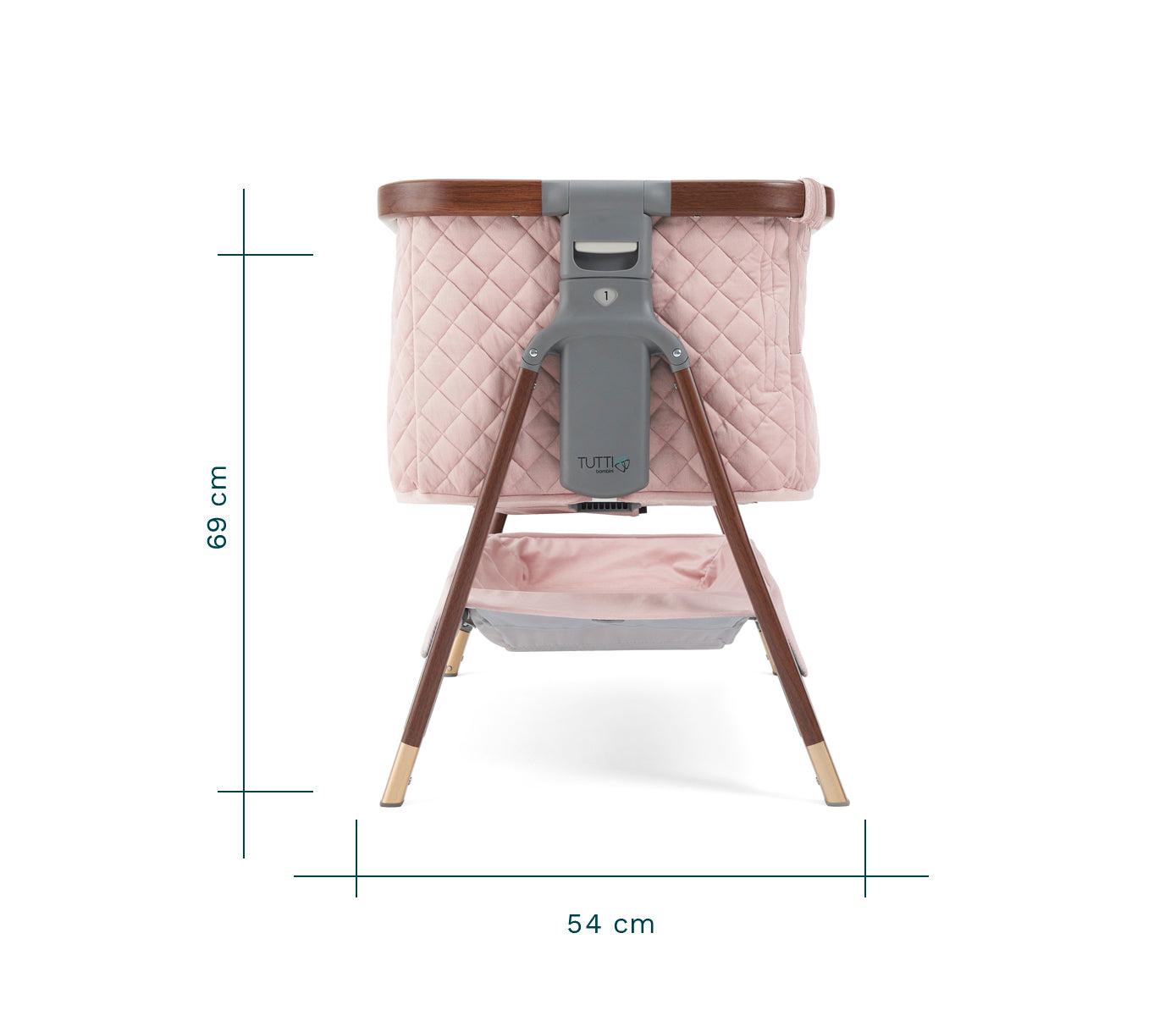 Tutti Bambini CoZee Luxe Bedside Crib - Blush Pink