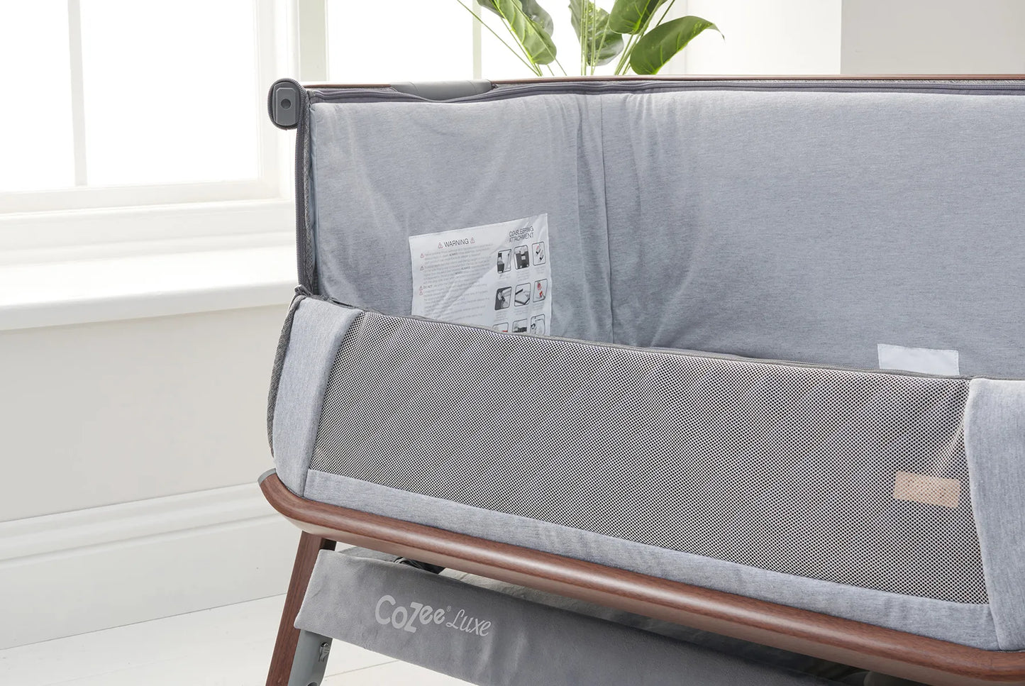 Tutti Bambini CoZee Luxe Bedside Crib - Slate Grey