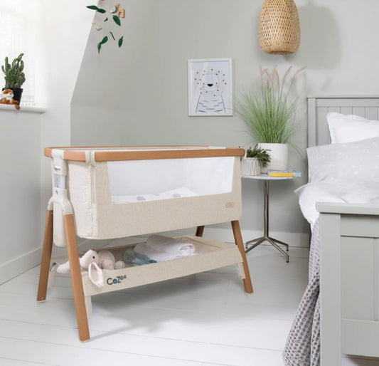 Tutti Bambini CoZee® Bedside Crib - Scandinavian Walnut and Ecru
