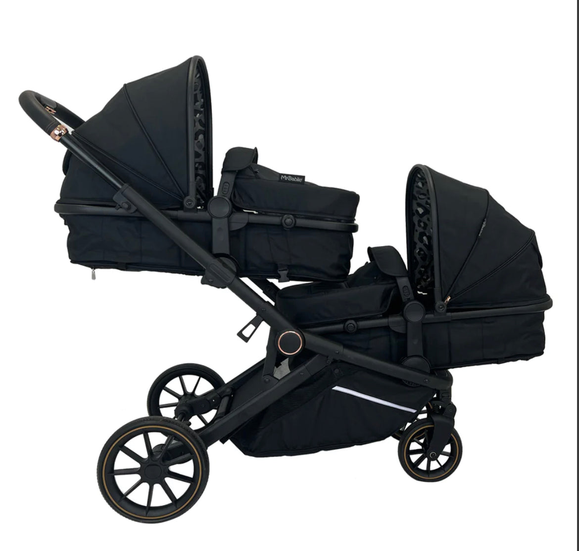 My babiie MB33 Dani Dyer Black Leopard Tandem Pushchair