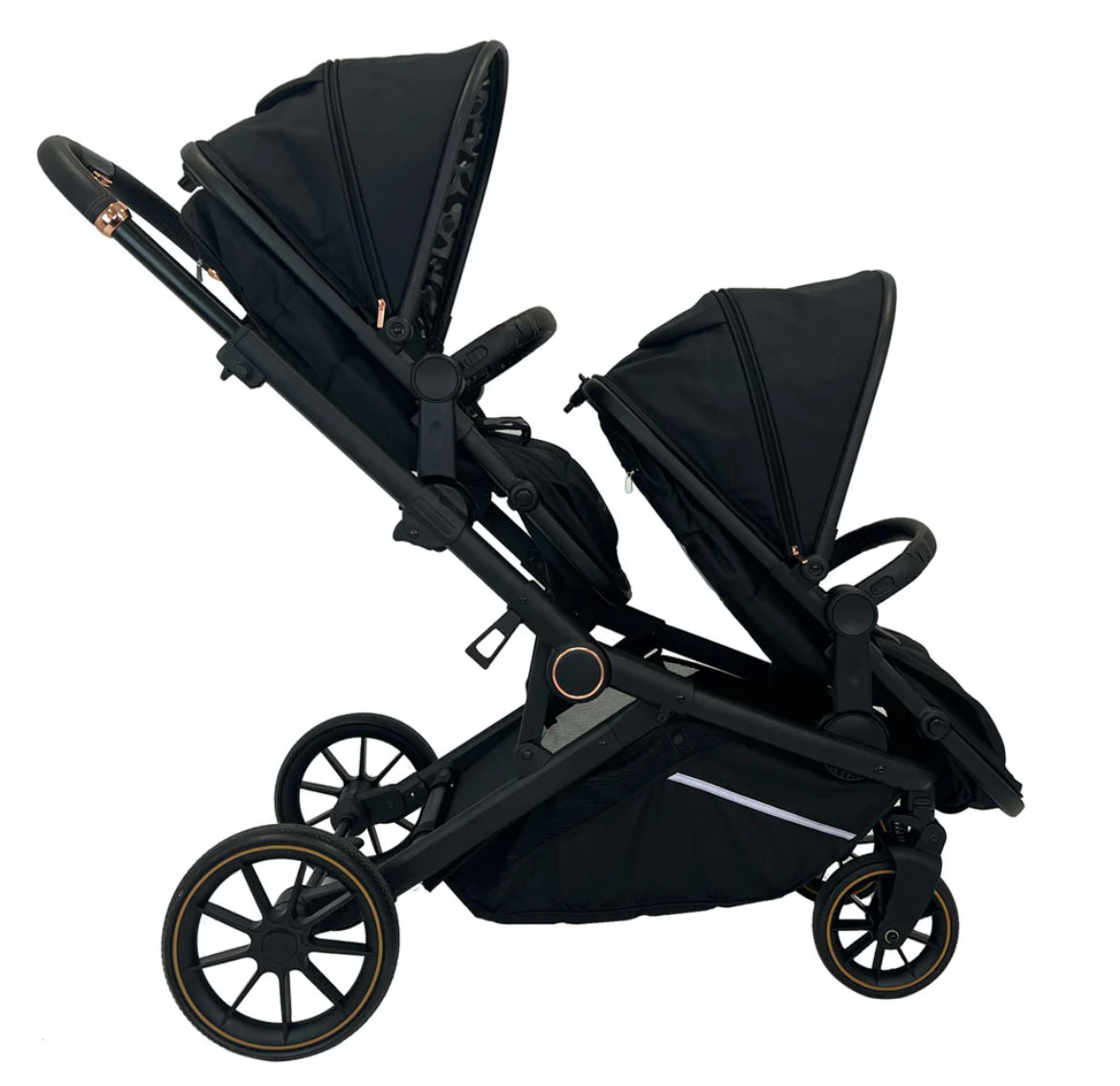 My babiie MB33 Dani Dyer Black Leopard Tandem Pushchair