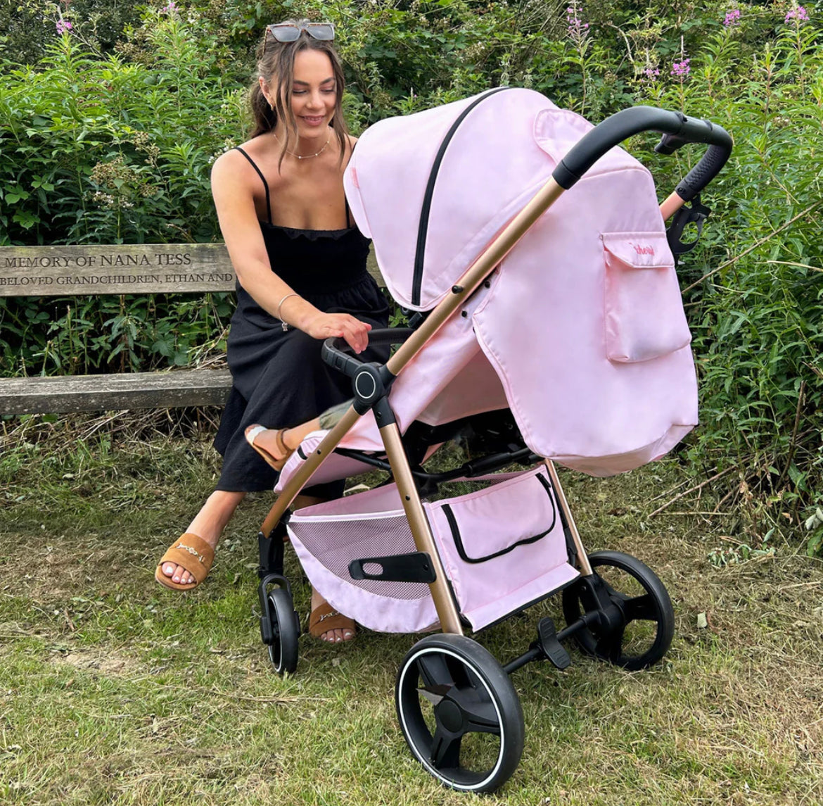 My babiie 2025 pink pushchair