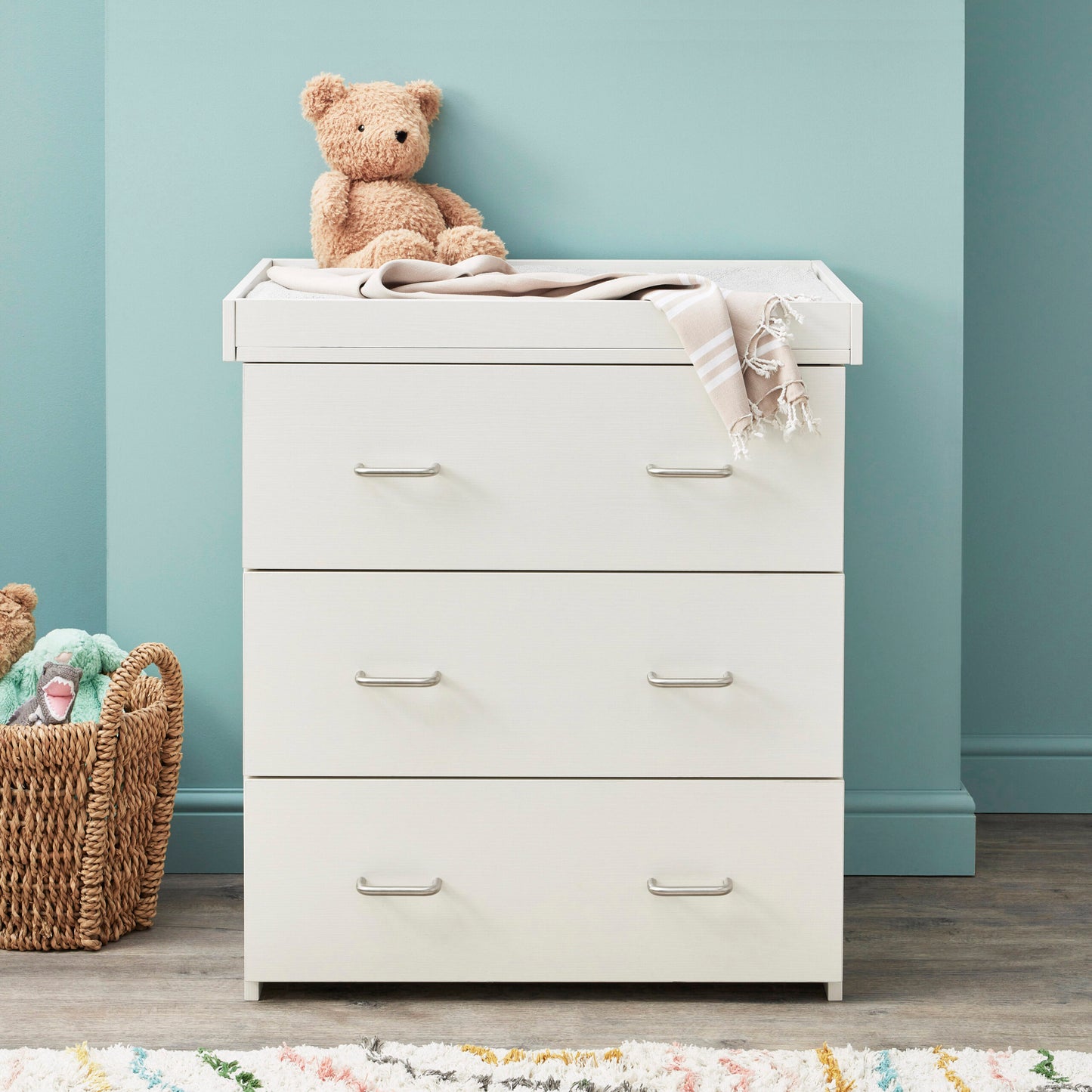 Babymore Caro Nursery Chest Changer – White Wash