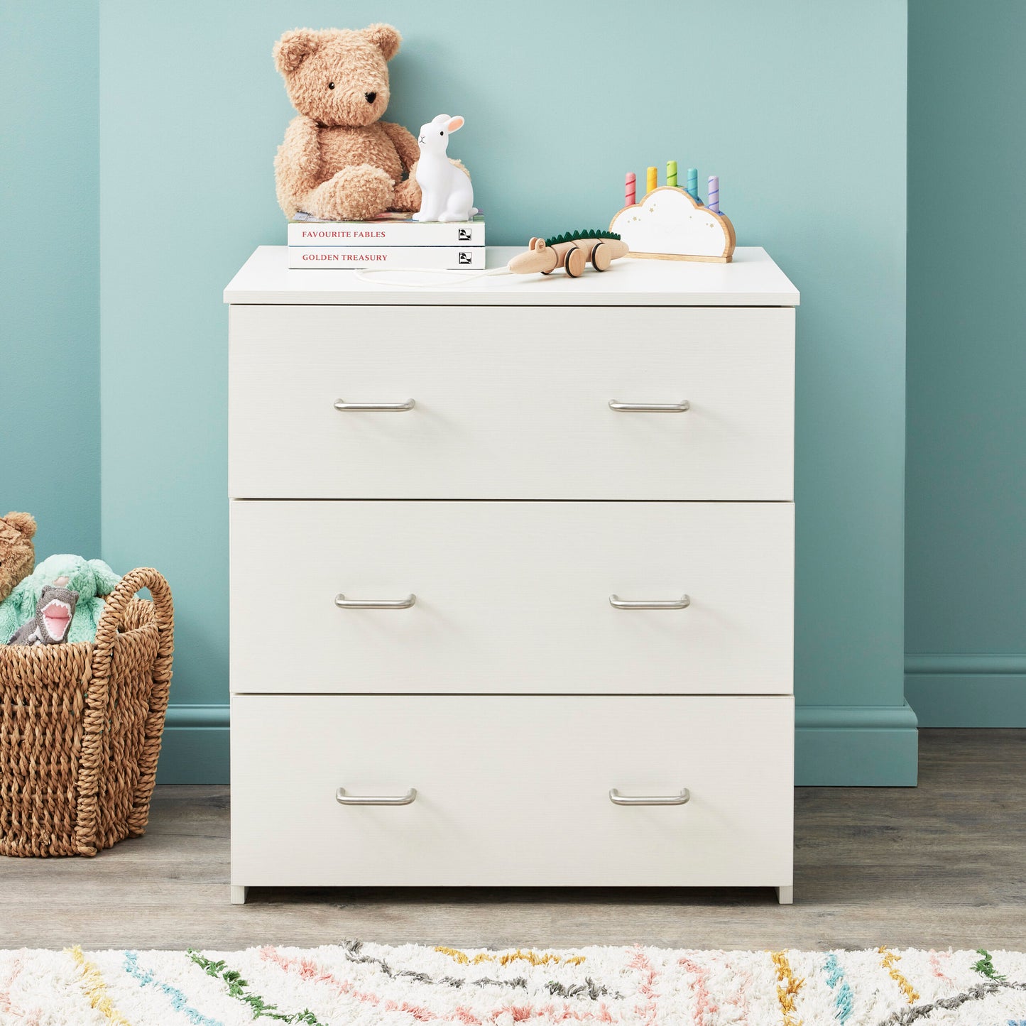 Babymore Caro Nursery Chest Changer – White Wash