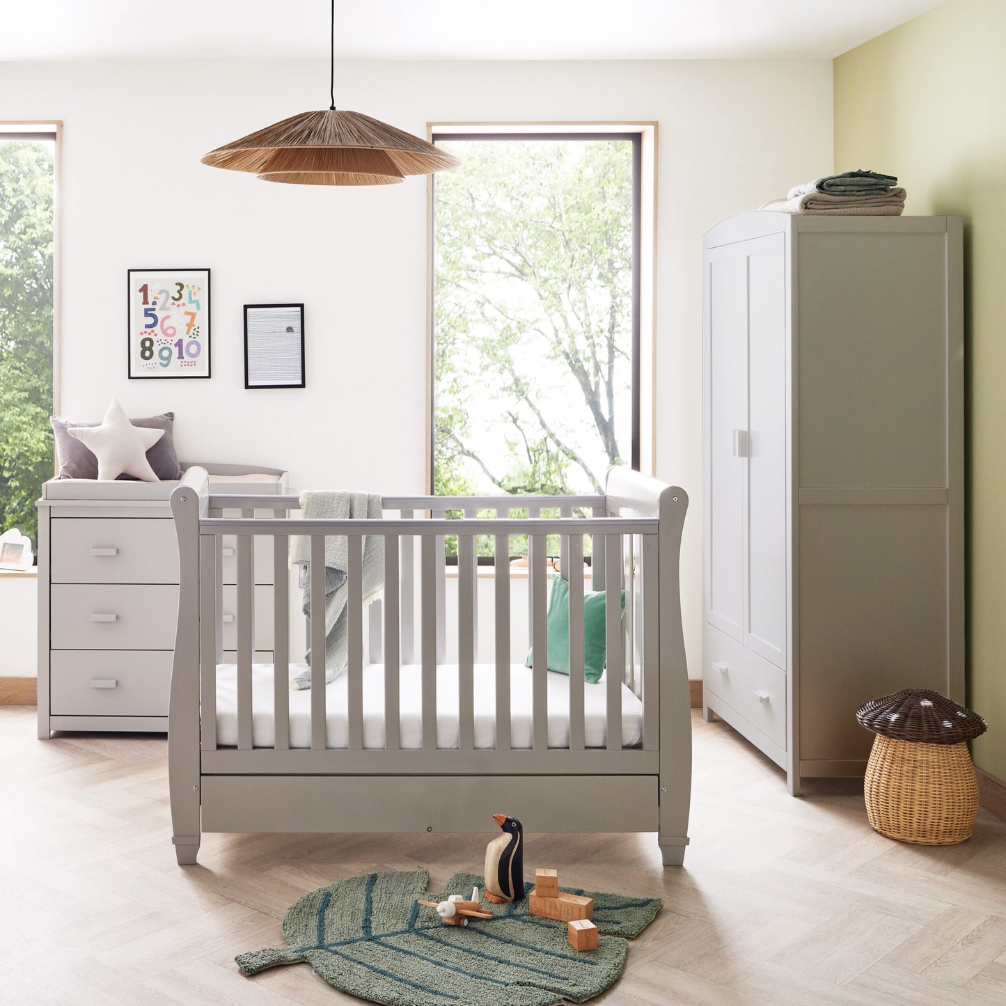 Babymore Eva 3 Piece Nursery Room Set – grey