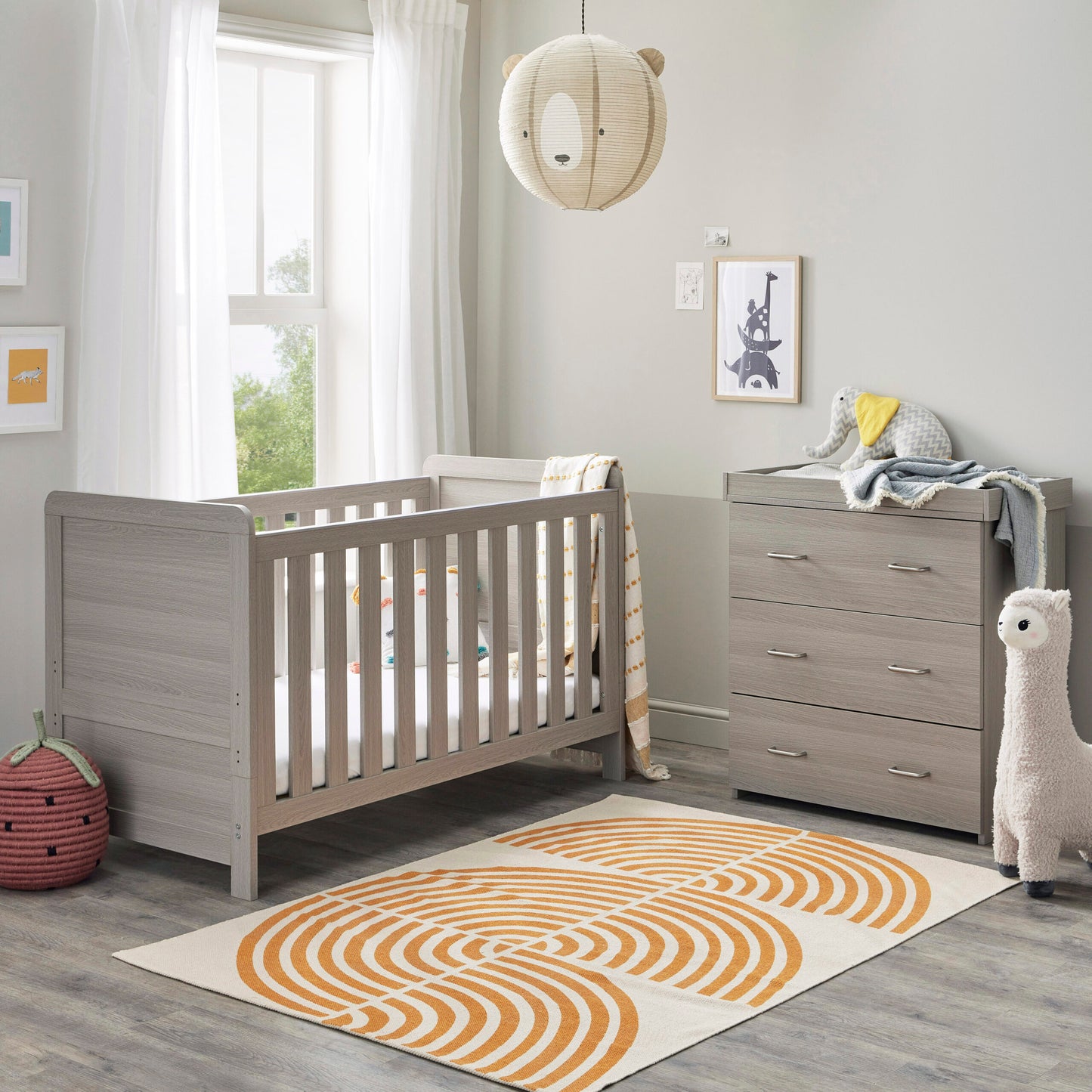 Babymore Caro 2 Piece Nursery Room Set – Grey Wash