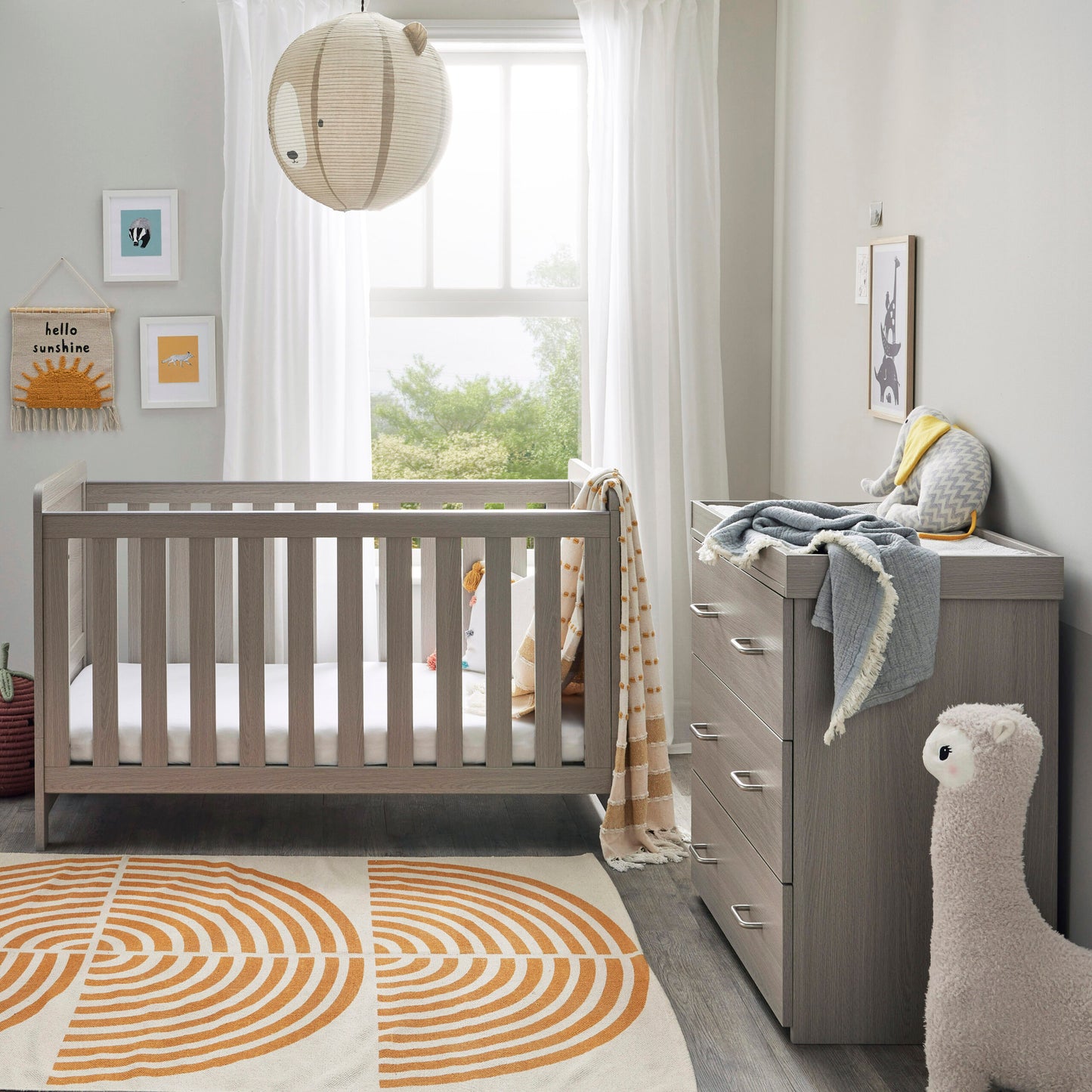 Babymore Caro 2 Piece Nursery Room Set – Grey Wash