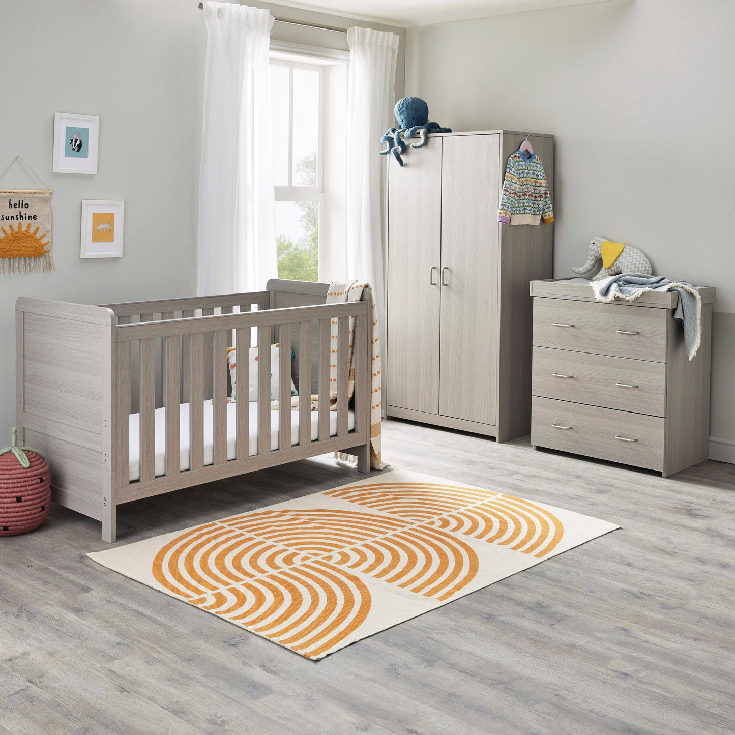 Babymore Caro 3 Piece Nursery Room Set – Grey Wash SALE