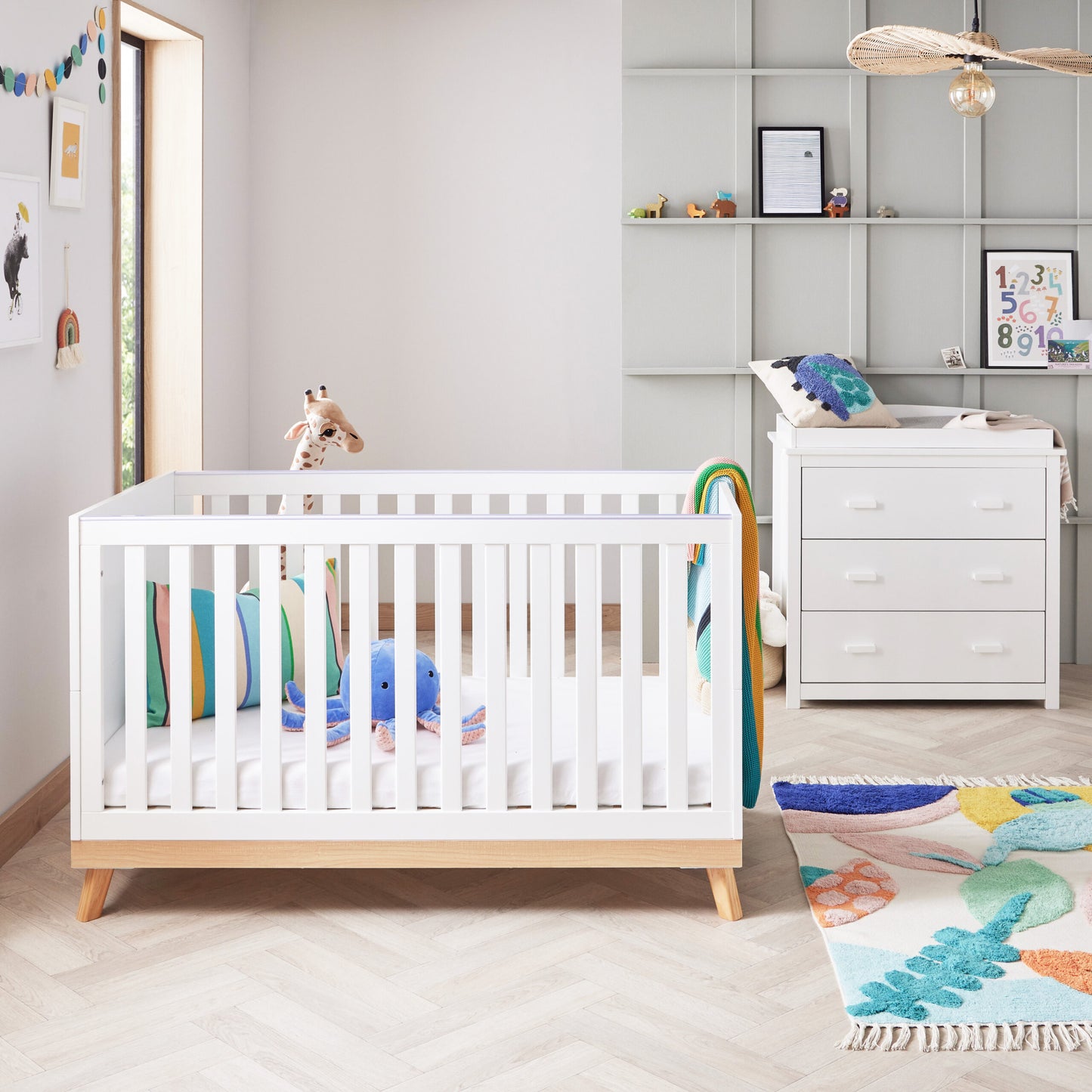 Babymore Mona 2 Piece Nursery Room Set – white