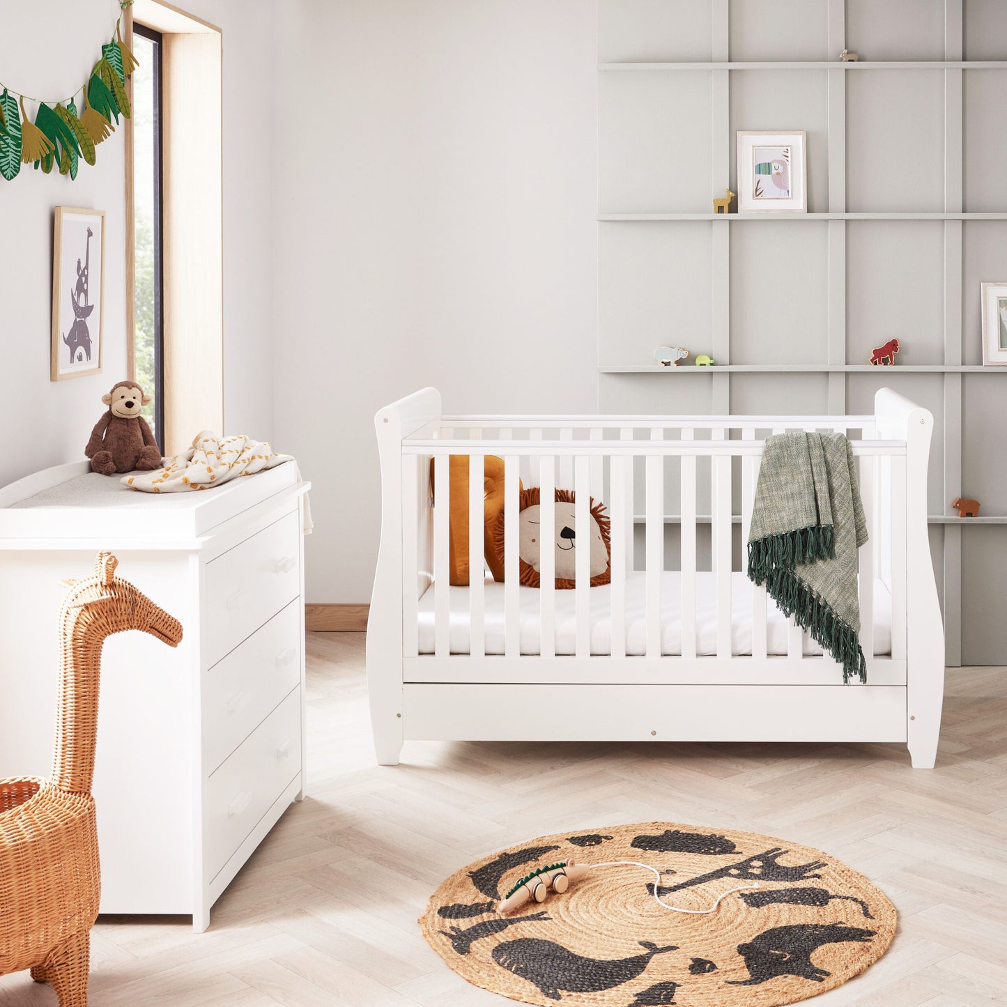 Babymore Stella 2 Piece Nursery Room Set – white SALE