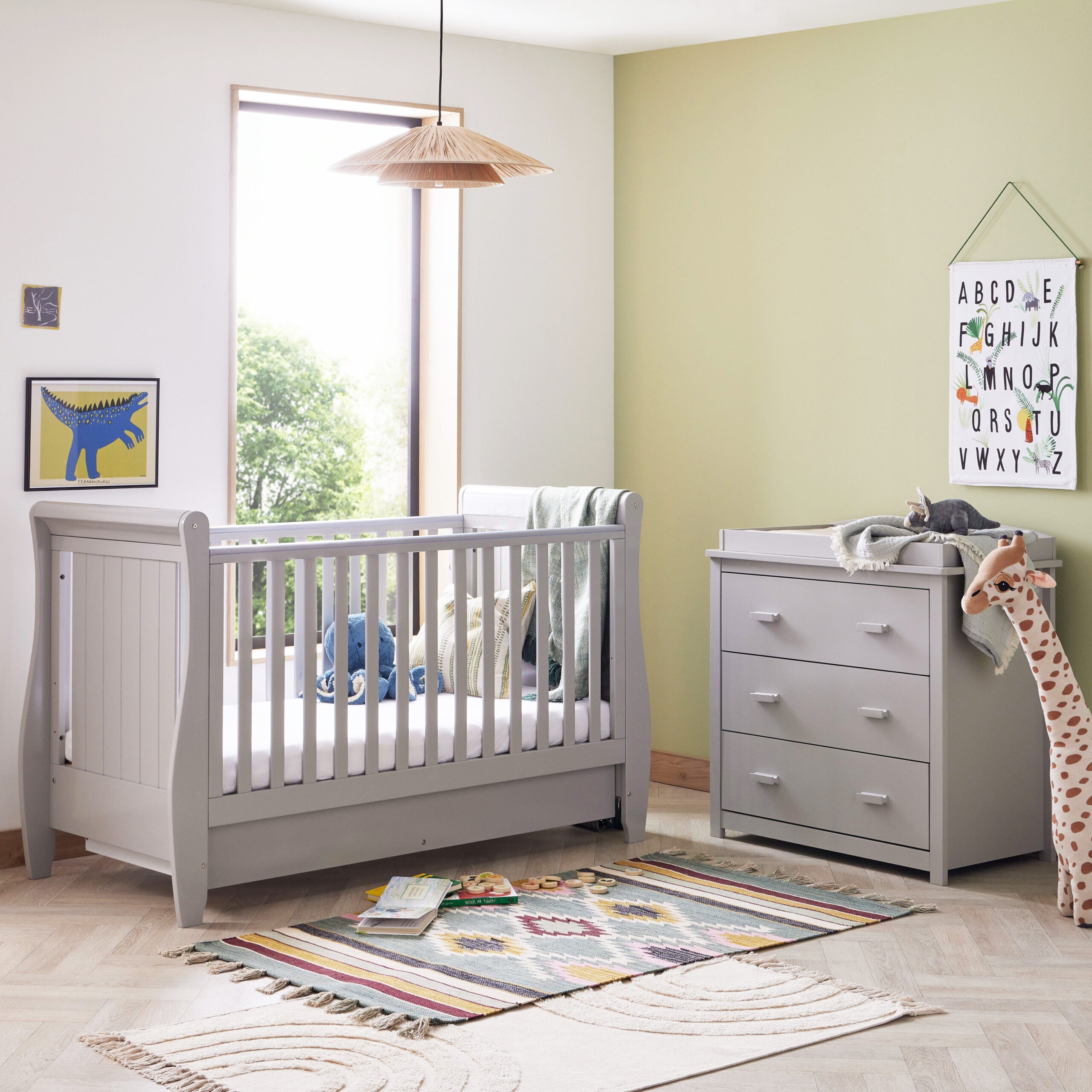 Grey cot set sale