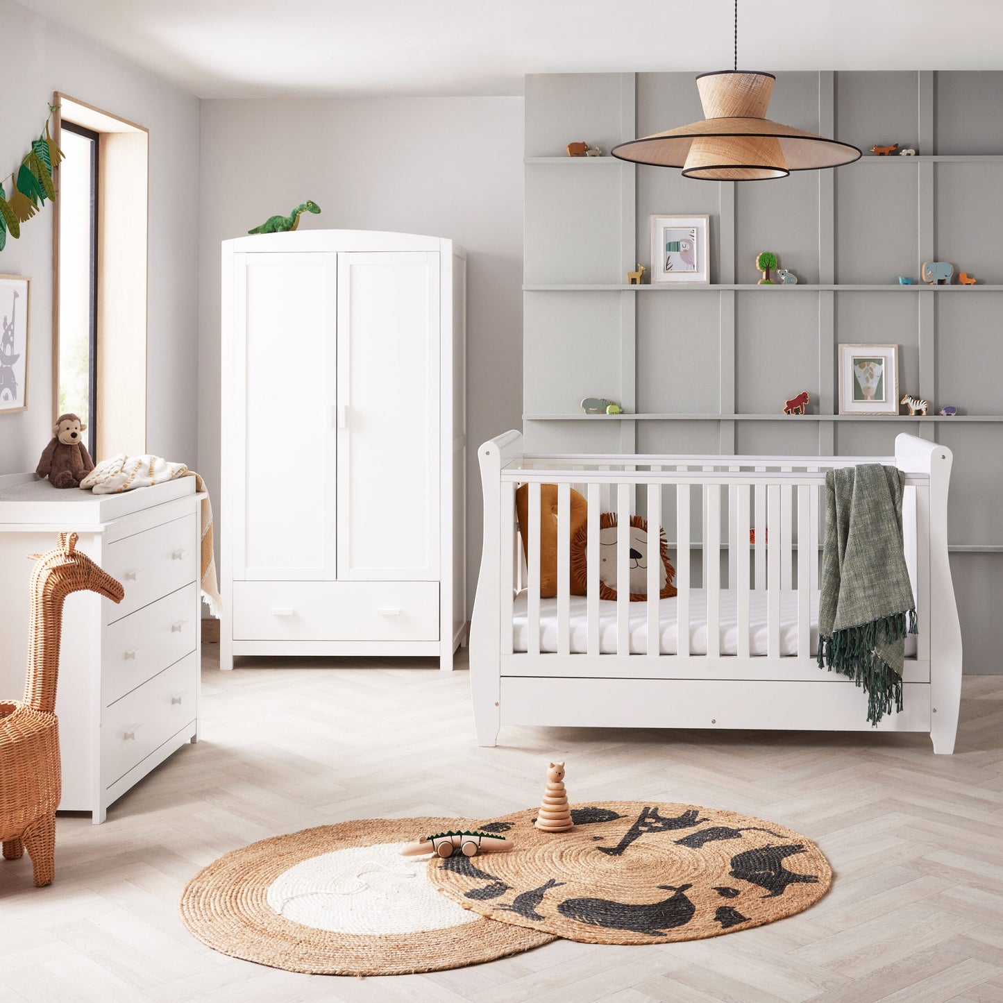 Babymore Stella 3 Piece Nursery Room Set – white