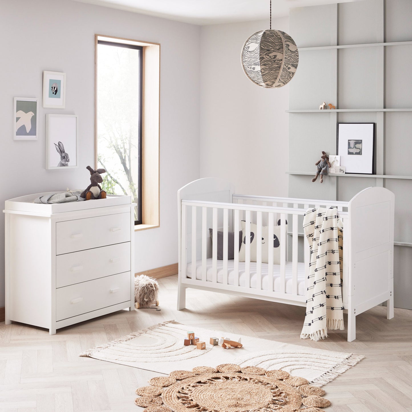 Babymore Aston 2 Piece Nursery Room Set – white