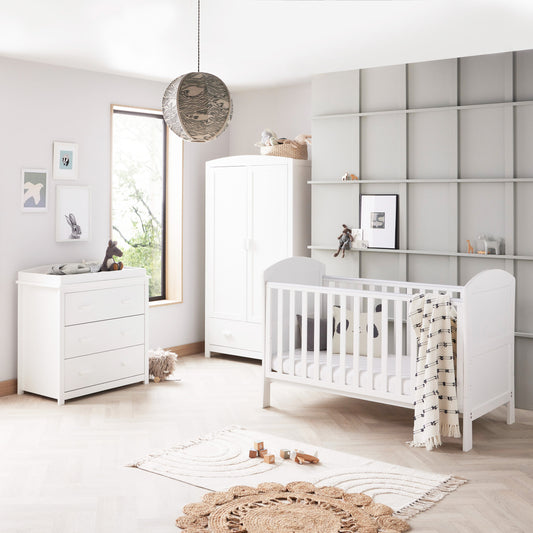 Babymore Aston 3 Piece Nursery Room Set – white  *Feb offer