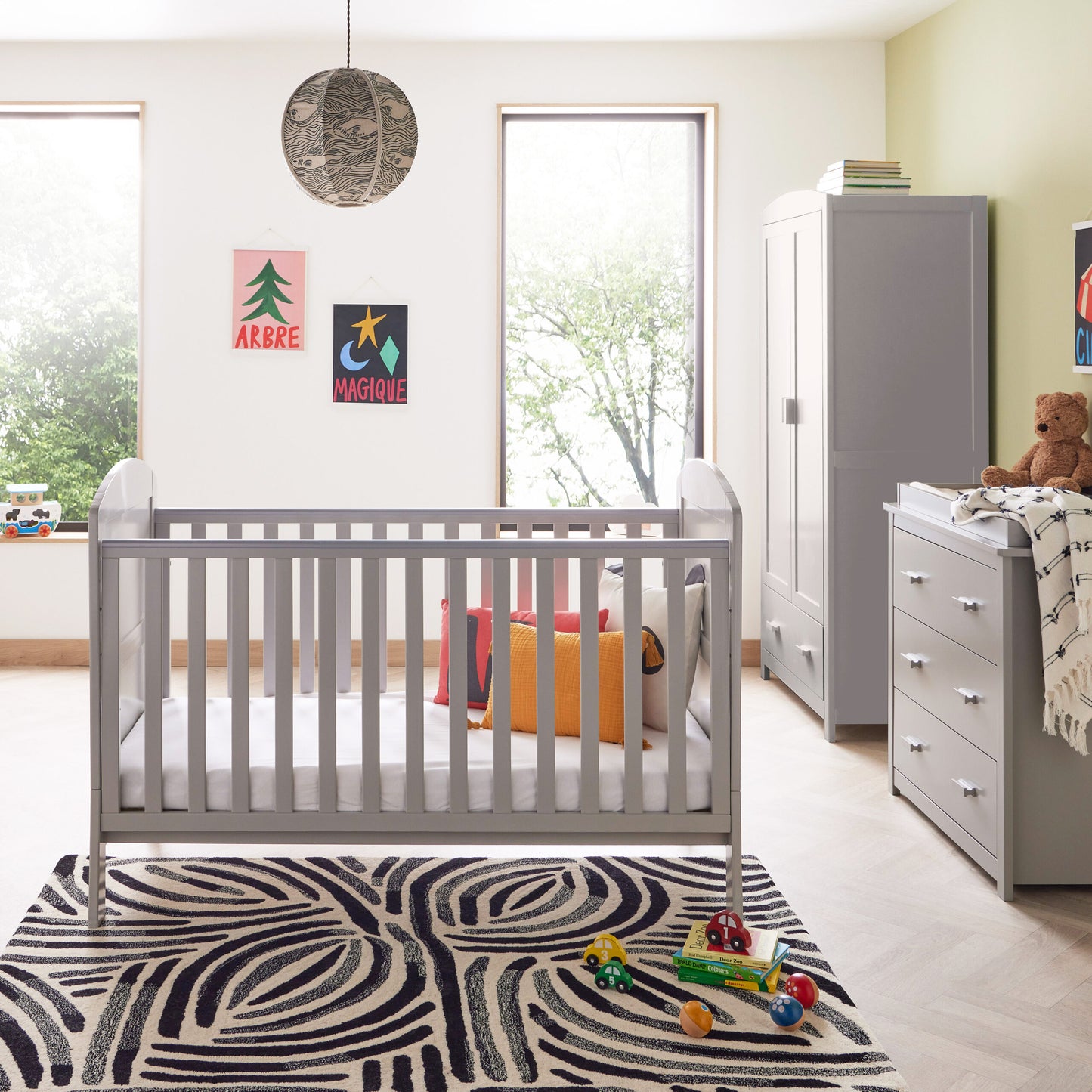 Babymore Aston 3 Piece Nursery Room Set – grey