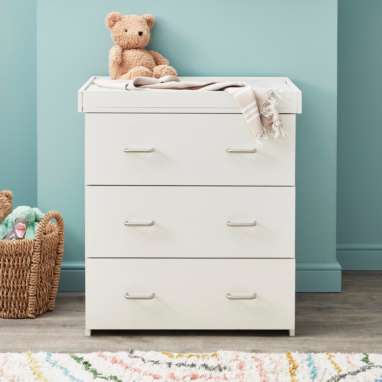 Babymore Caro Mini 2 Piece Nursery Room Set – White Wash