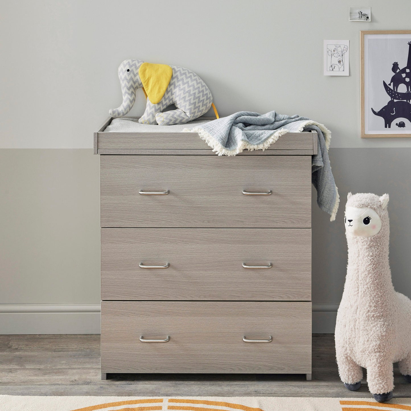 Babymore Caro Mini 3 Piece Nursery Room Set – Grey Wash