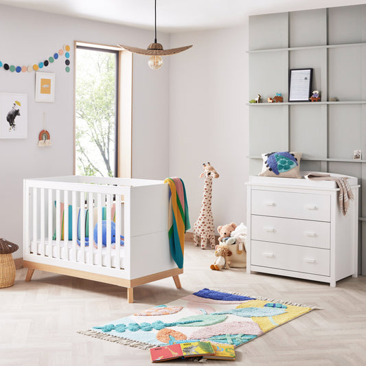 Babymore Mona Mini 2 Piece Nursery Room Set – White * PRE ORDER JANUARY