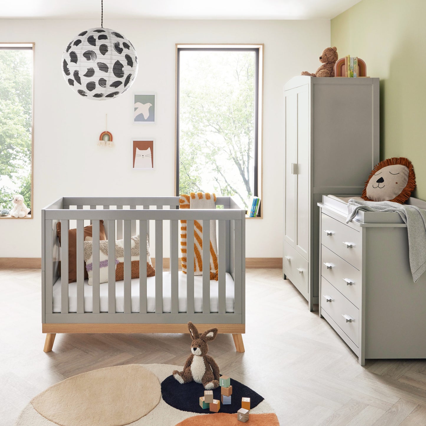 Babymore Mona Mini 3 Piece Nursery Room Set – Grey