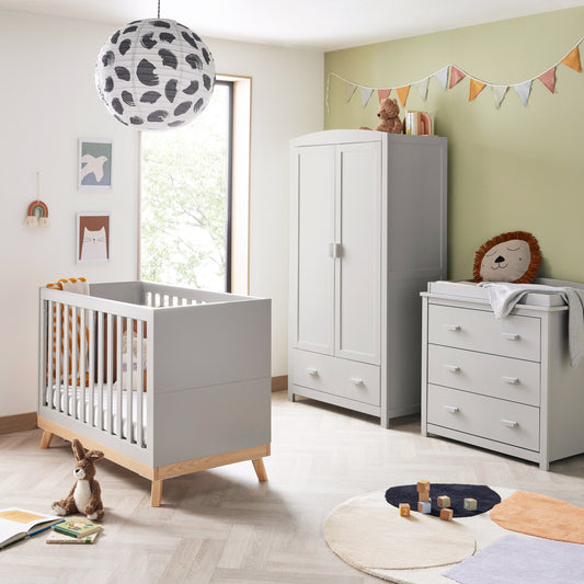 Babymore Mona Mini 3 Piece Nursery Room Set – Grey