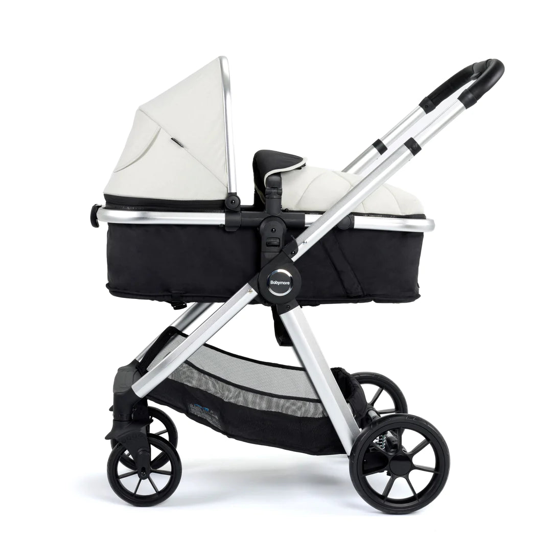 Babymore Mimi Travel System Pecan i-Size Car Seat with ISOFIX Base – Silver *Feb offer